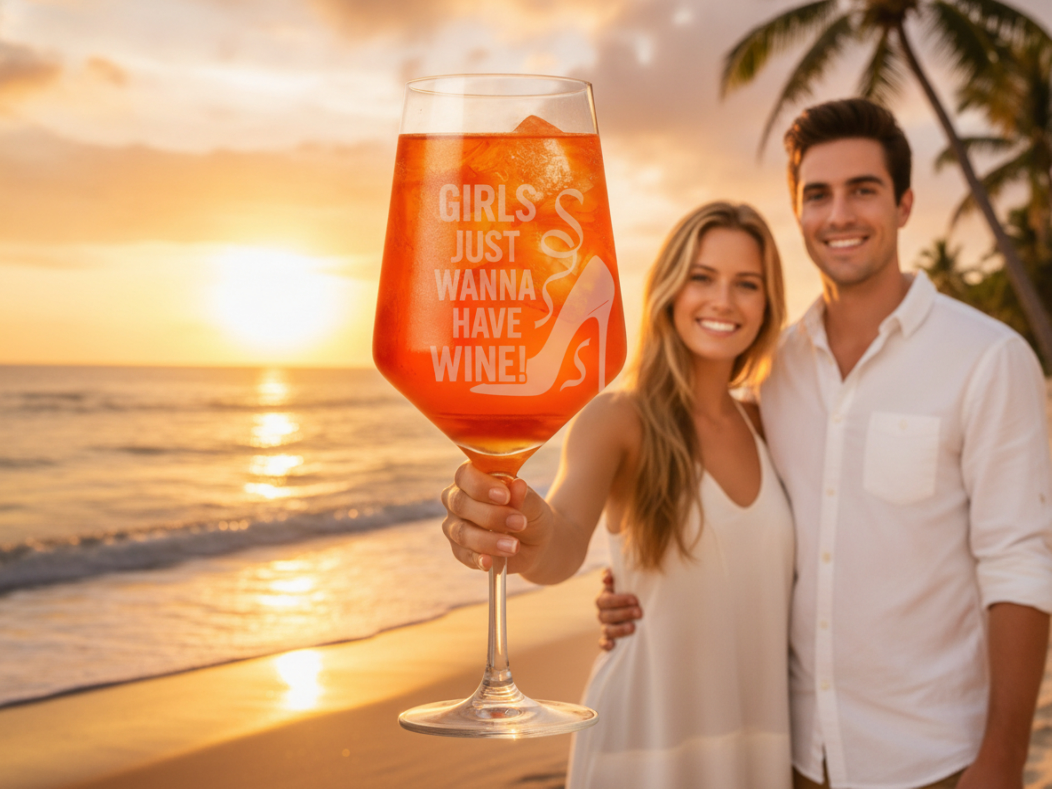 Weinglas mit Gravur Girls just wanna have wine 350ml spülmaschinenfest für gesellige Abende - Vorschau 4