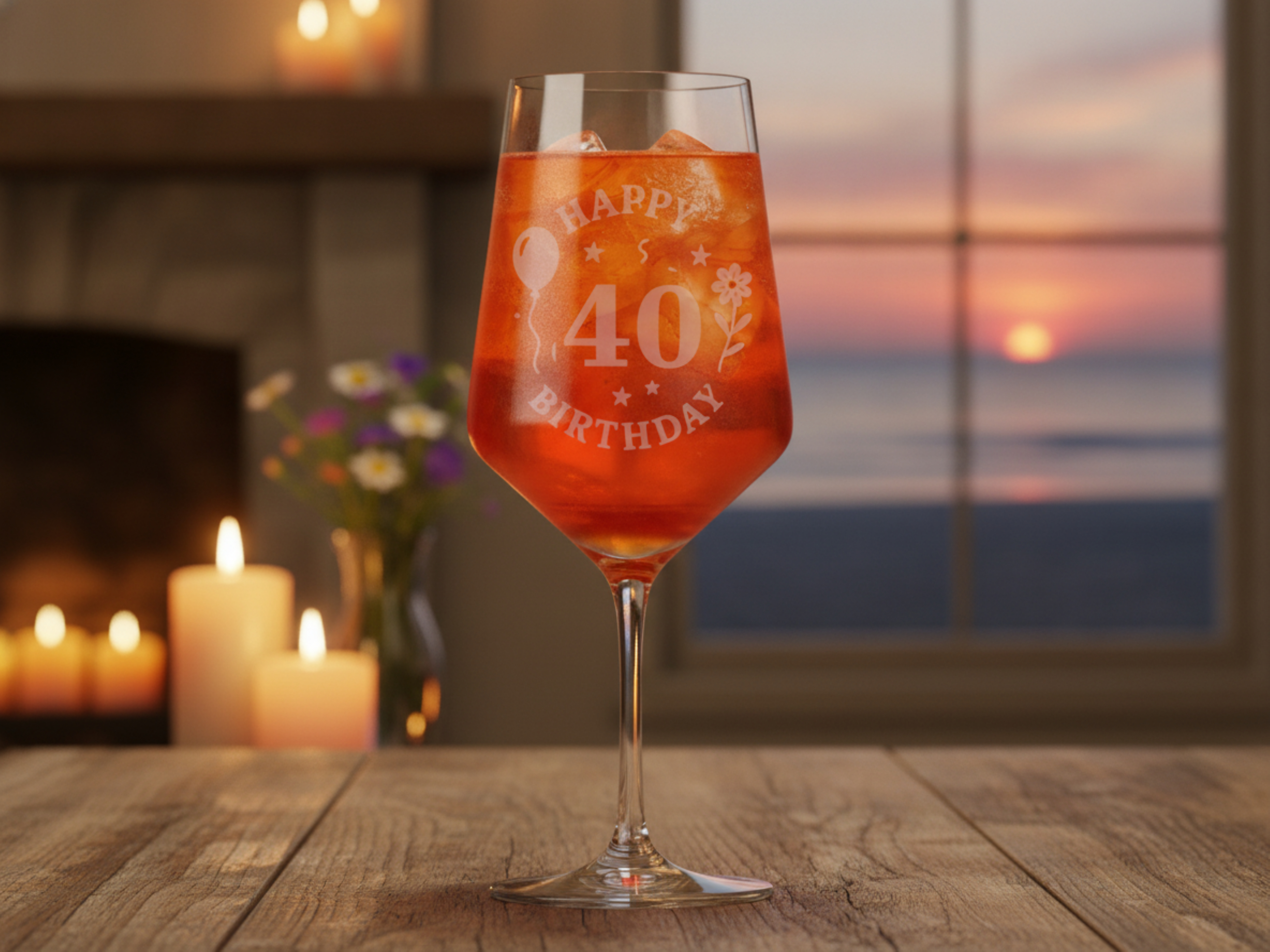 Weinglas Gravur Happy Birthday 40 Geburtstag 350ml spülmaschinenfest - Vorschau 5