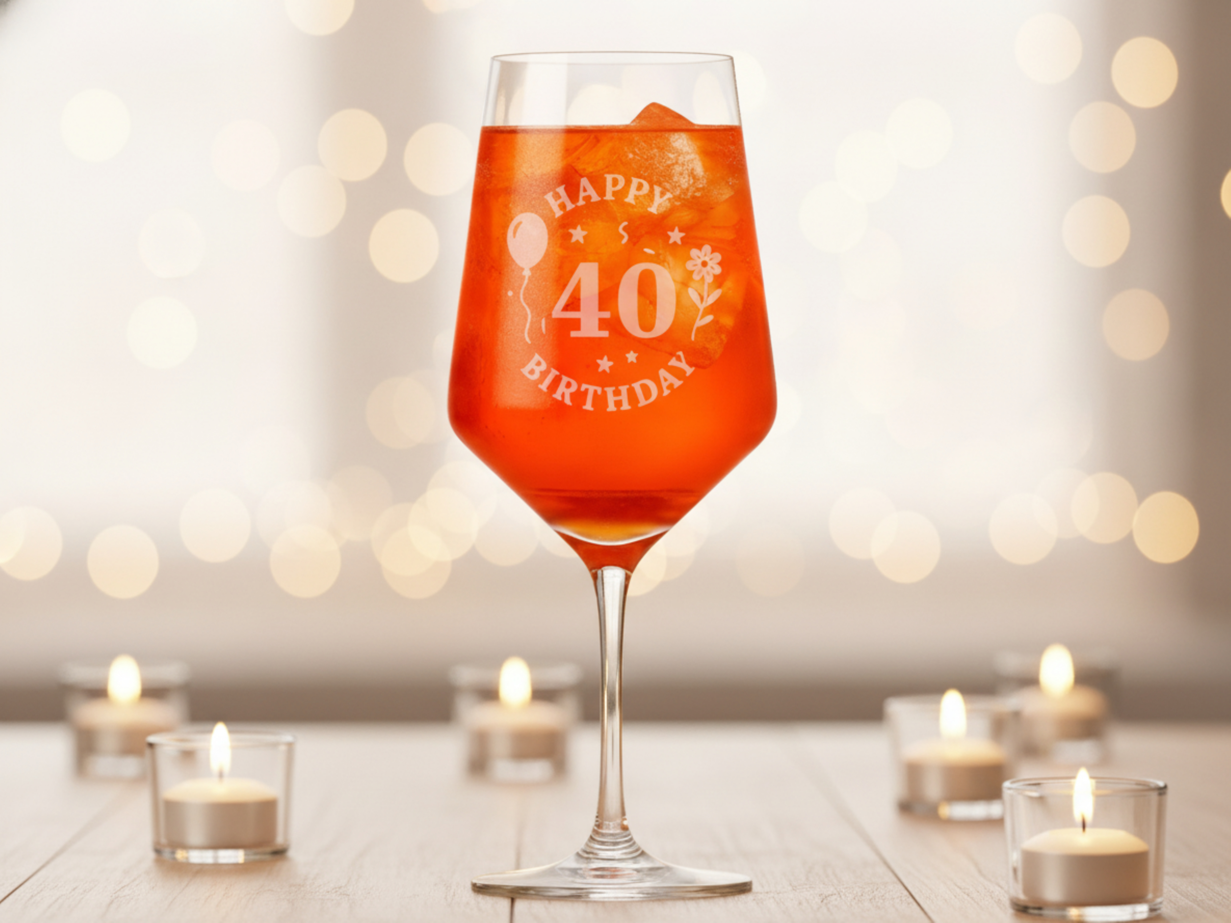 Weinglas Gravur Happy Birthday 40 Geburtstag 350ml spülmaschinenfest - Vorschau 2