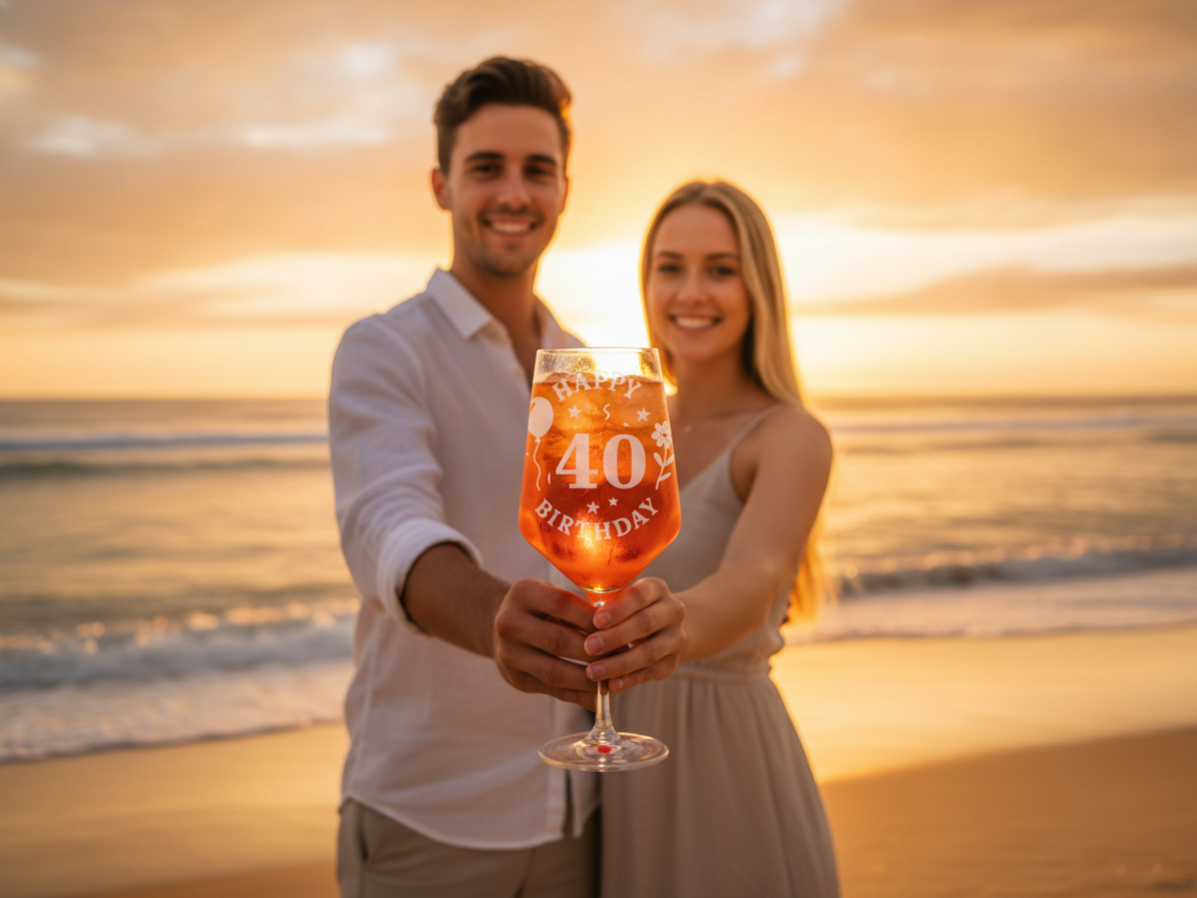 Weinglas Gravur Happy Birthday 40 Geburtstag 350ml spülmaschinenfest - Vorschau 4