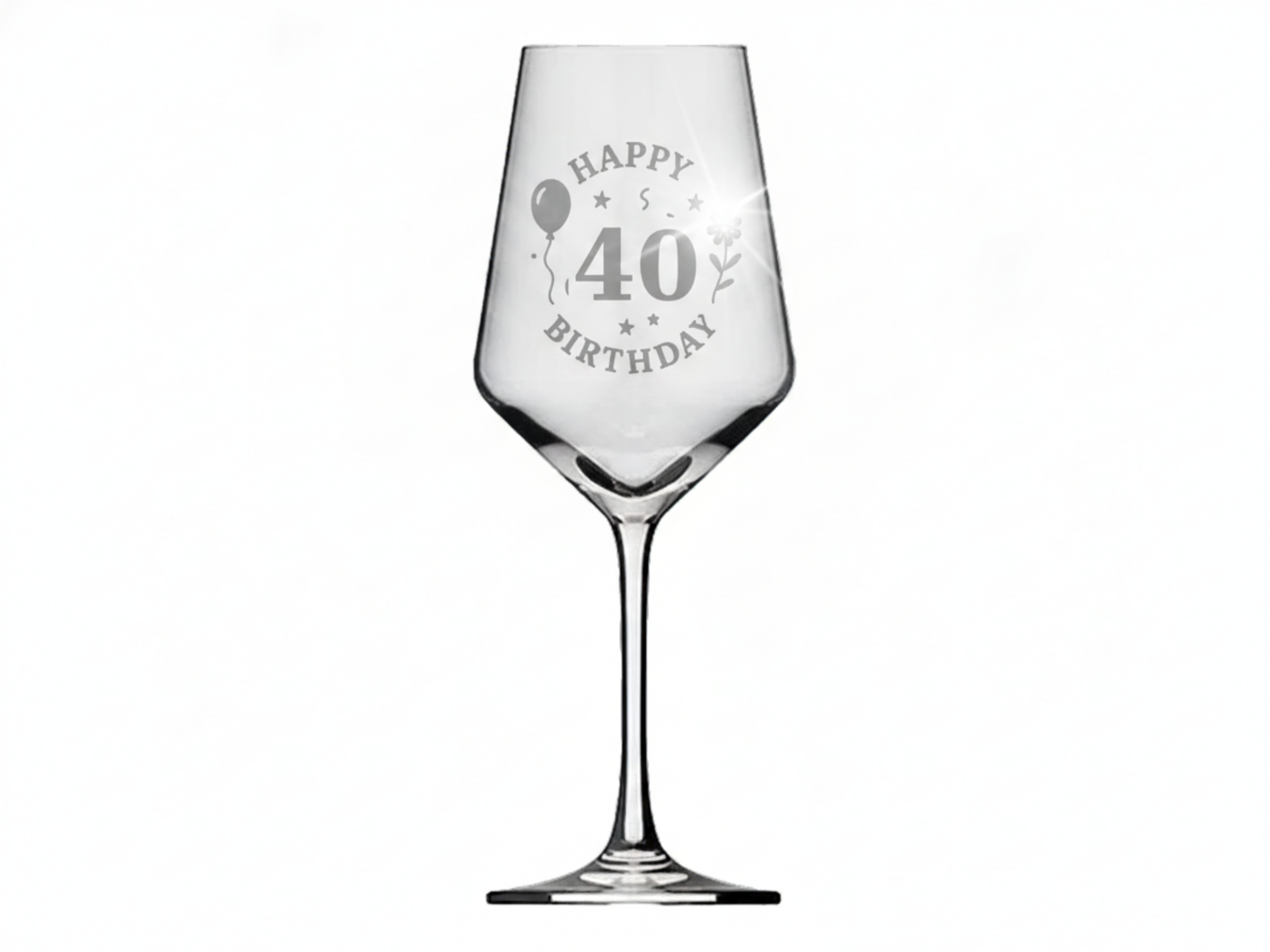 Weinglas Gravur Happy Birthday 40 Geburtstag 350ml spülmaschinenfest - Vorschau 6