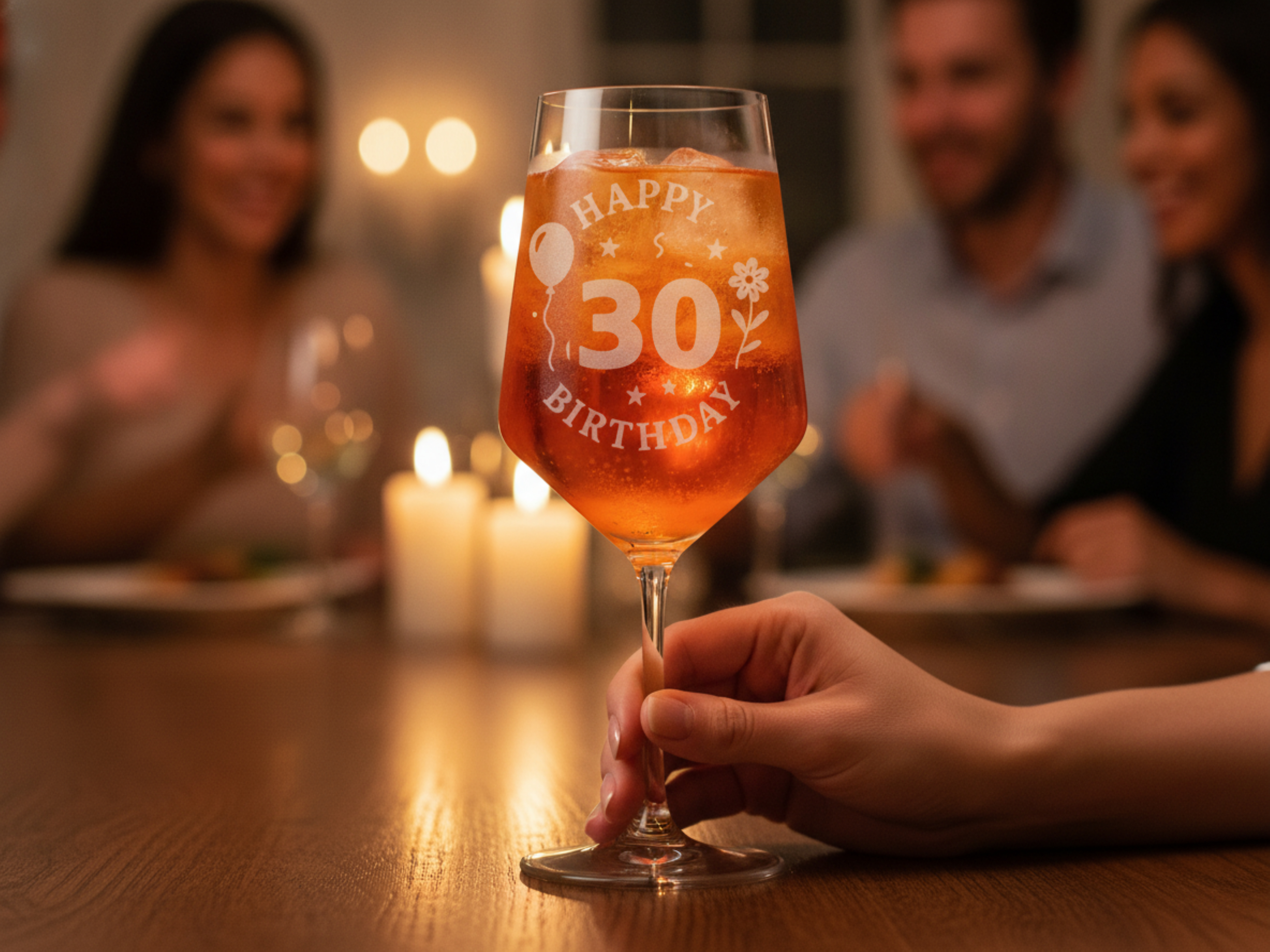 Weinglas Gravur Happy Birthday 30 Geburtstag 350ml spülmaschinenfest - Vorschau 3