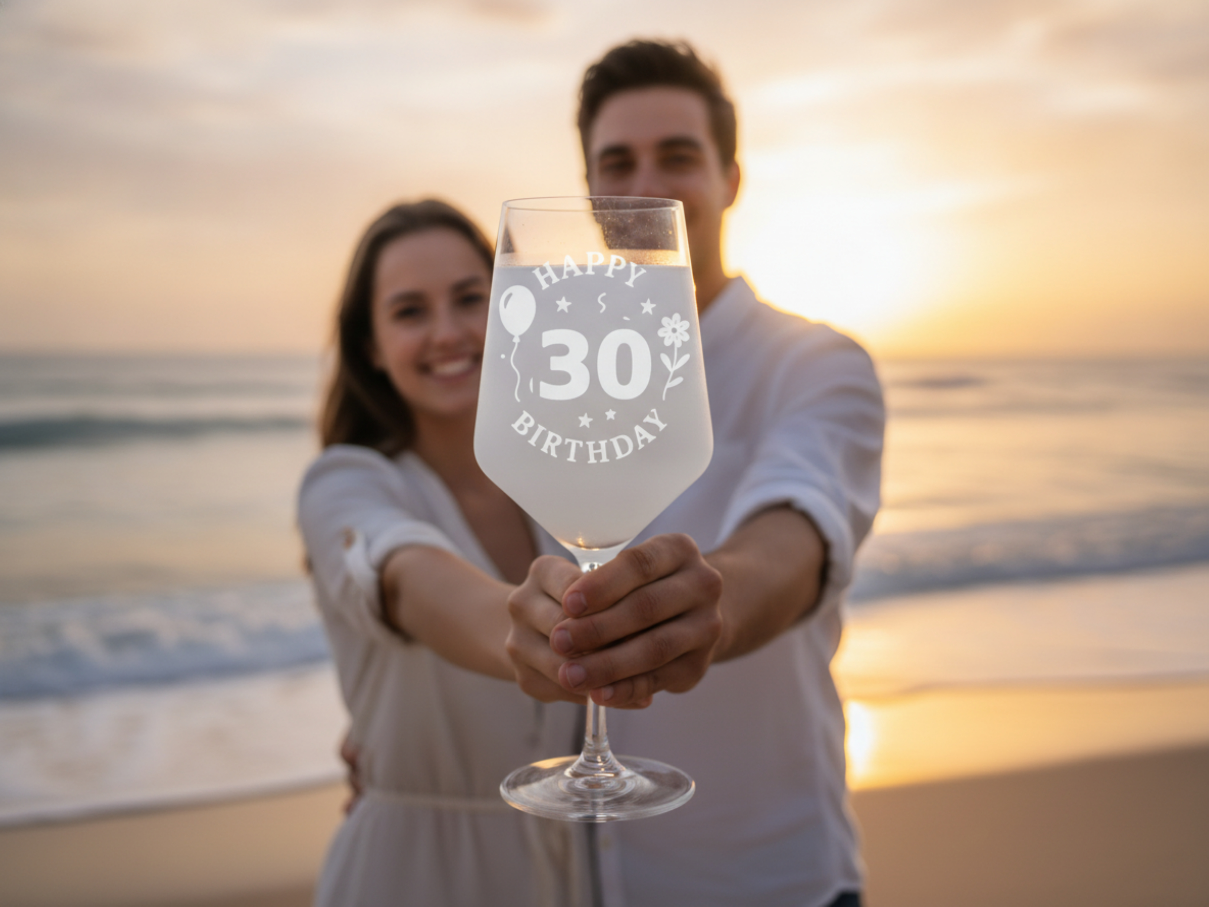 Weinglas Gravur Happy Birthday 30 Geburtstag 350ml spülmaschinenfest - Vorschau 4