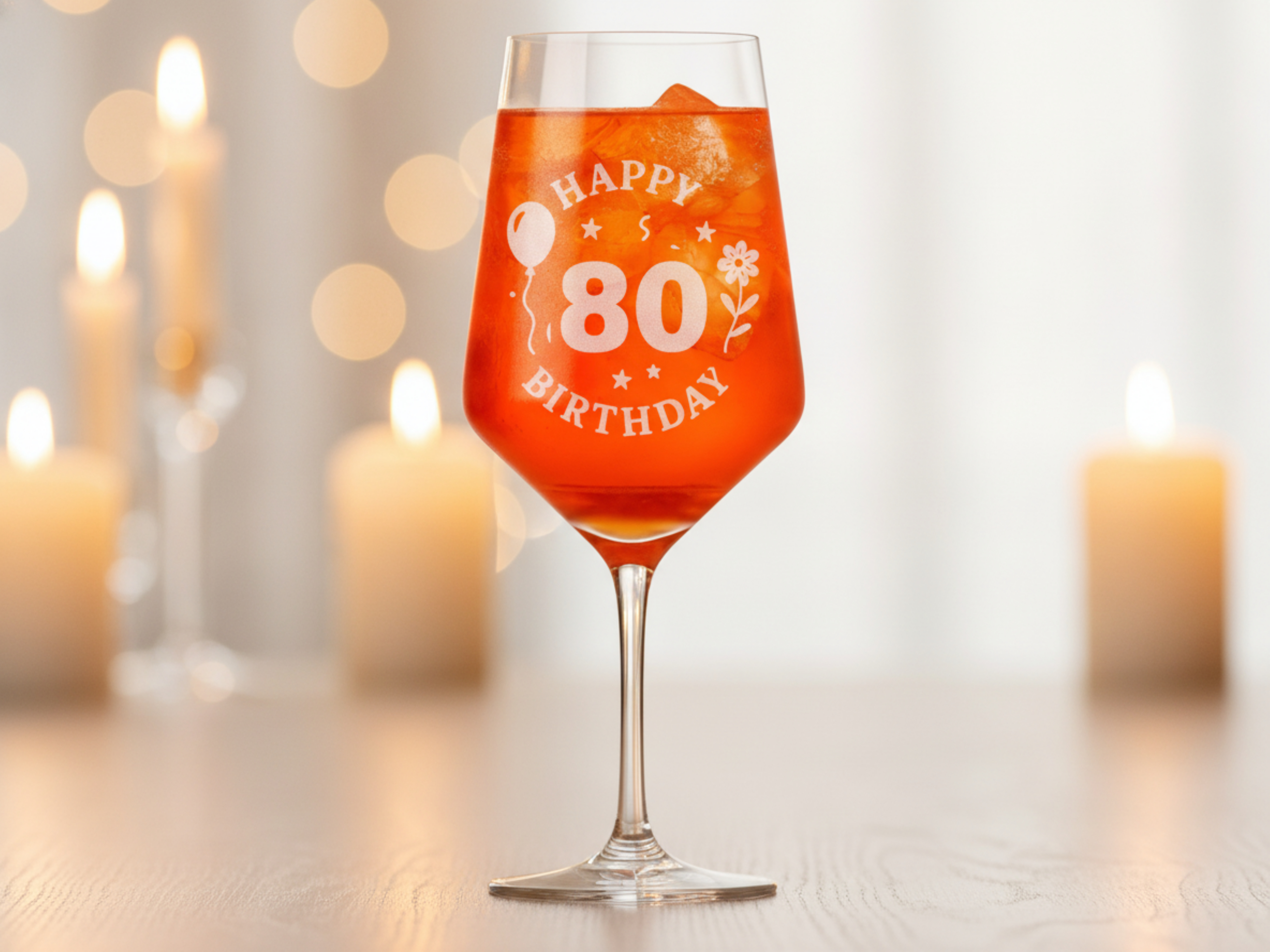 Weinglas Gravur Happy Birthday 80 Geburtstag 350ml spülmaschinenfest - Vorschau 2