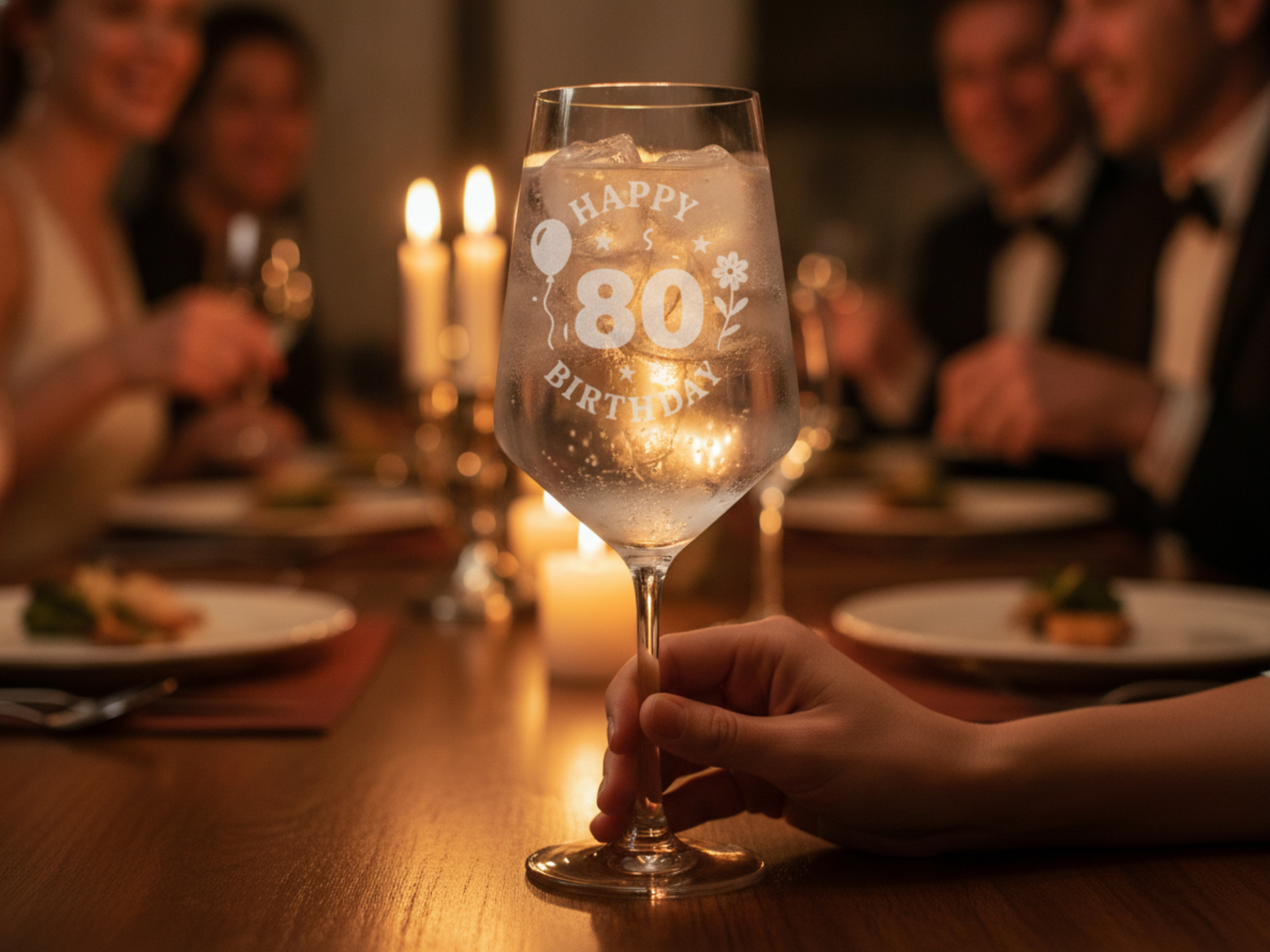 Weinglas Gravur Happy Birthday 80 Geburtstag 350ml spülmaschinenfest - Vorschau 3