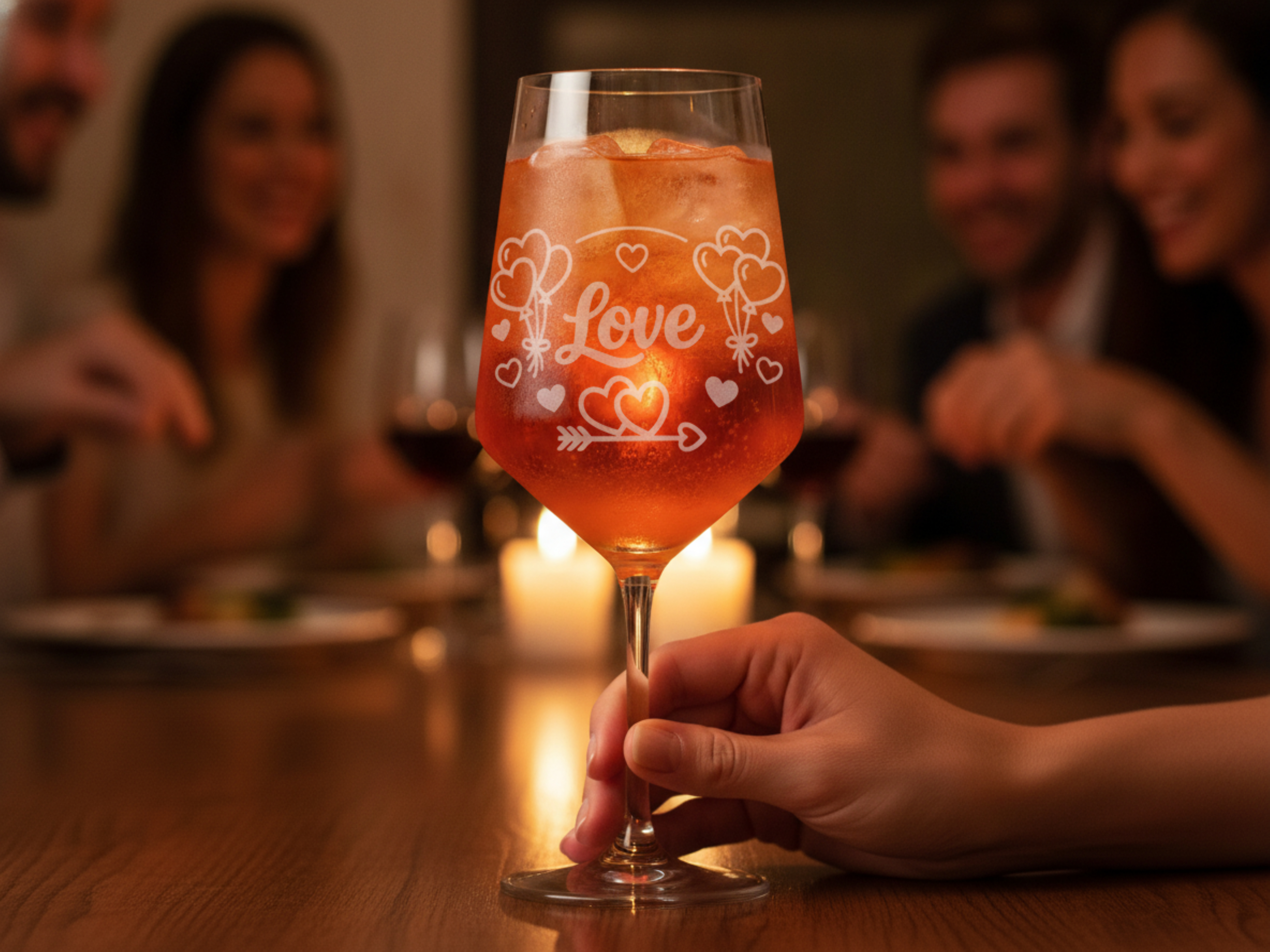 1x Weinglas Gravur Liebe zum Partnertag 350ml spülmaschinenfest für Paare - Vorschau 3