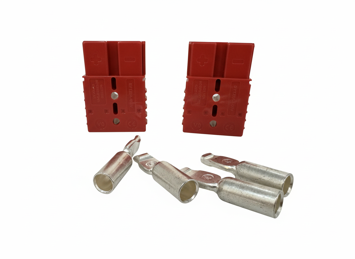 Batterie Stecker 120A 25 mm2 grau Steckverbinder für Gabelstapler Kabel robust und leistungsstark
