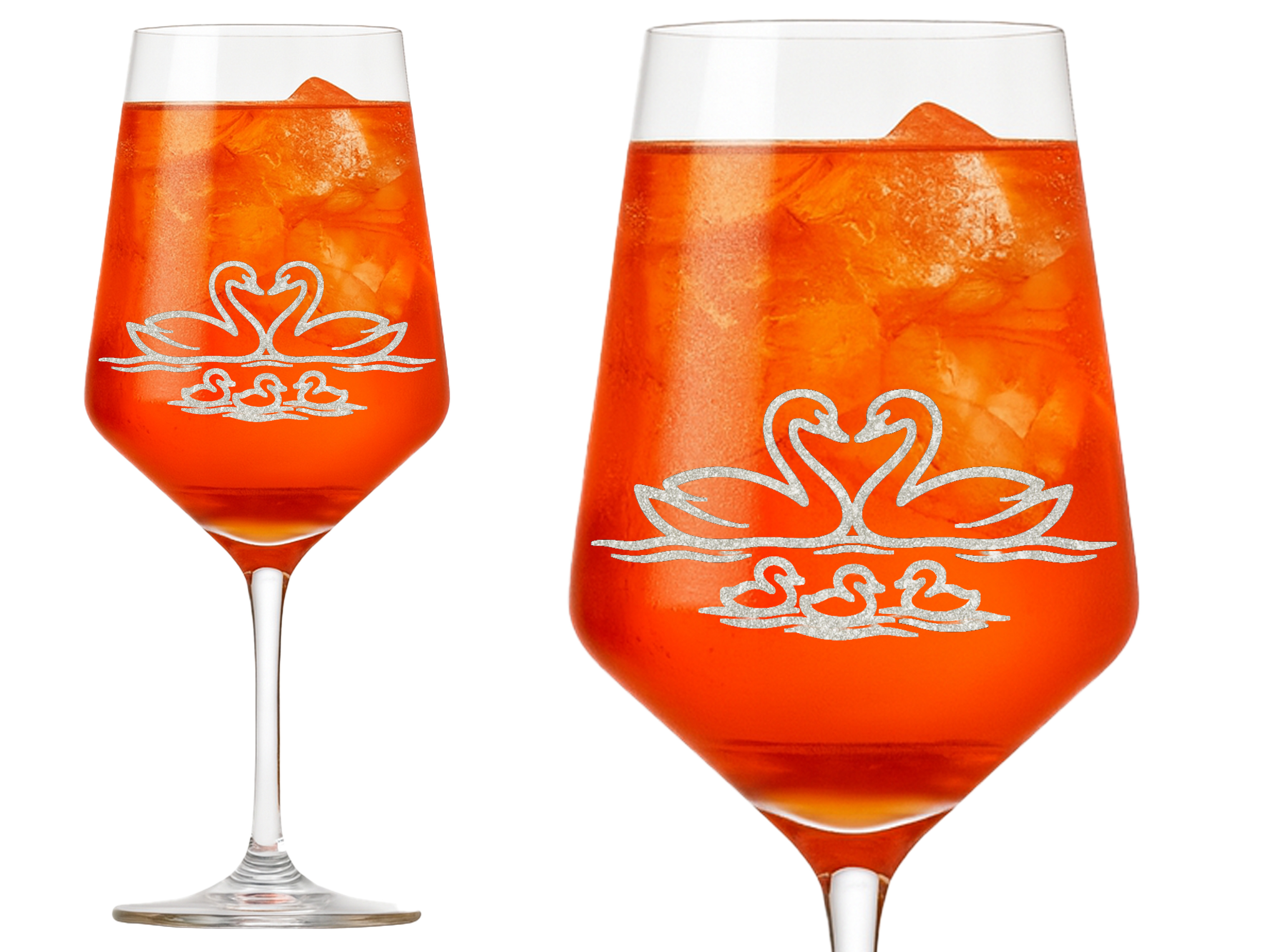 1x Weinglas Schwan & Schwan Gravur 350ml spülmaschinenfest elegant und praktisch