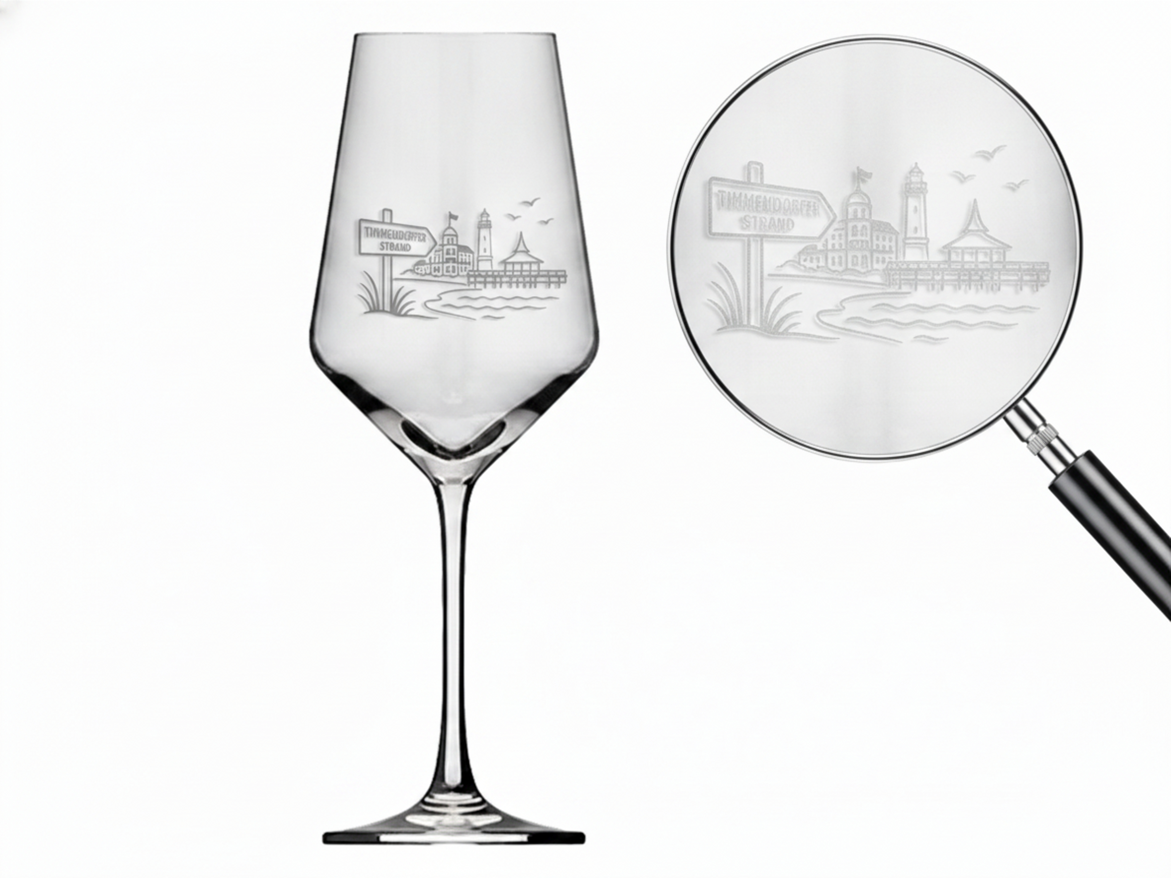 Weinglas Timmendorfer Strand elegante Gravur spülmaschinenfest 350 ml hochwertig