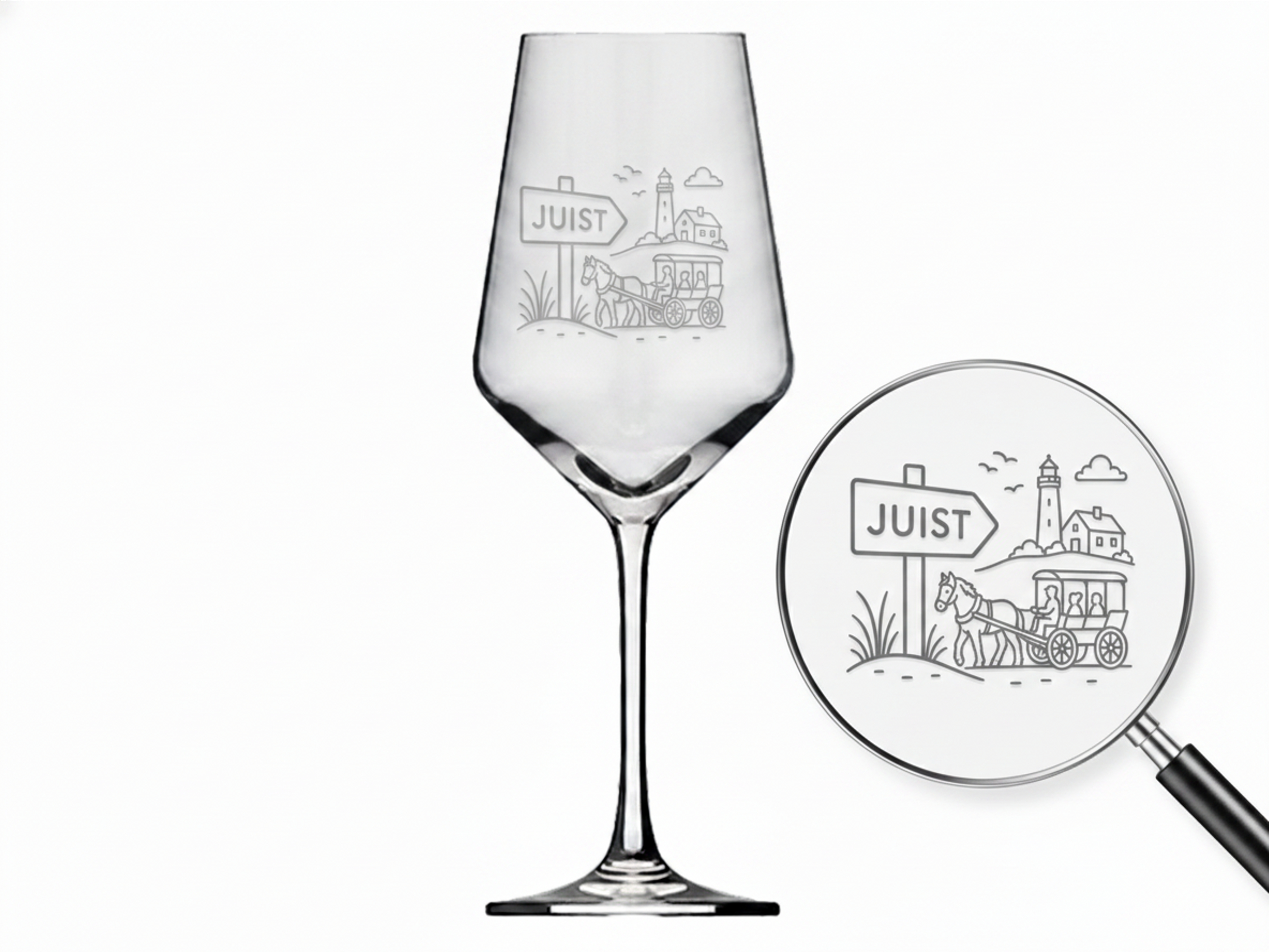 Weinglas Insel Juist Gravur spülmaschinenfest 350 ml hochwertig klaren Linien