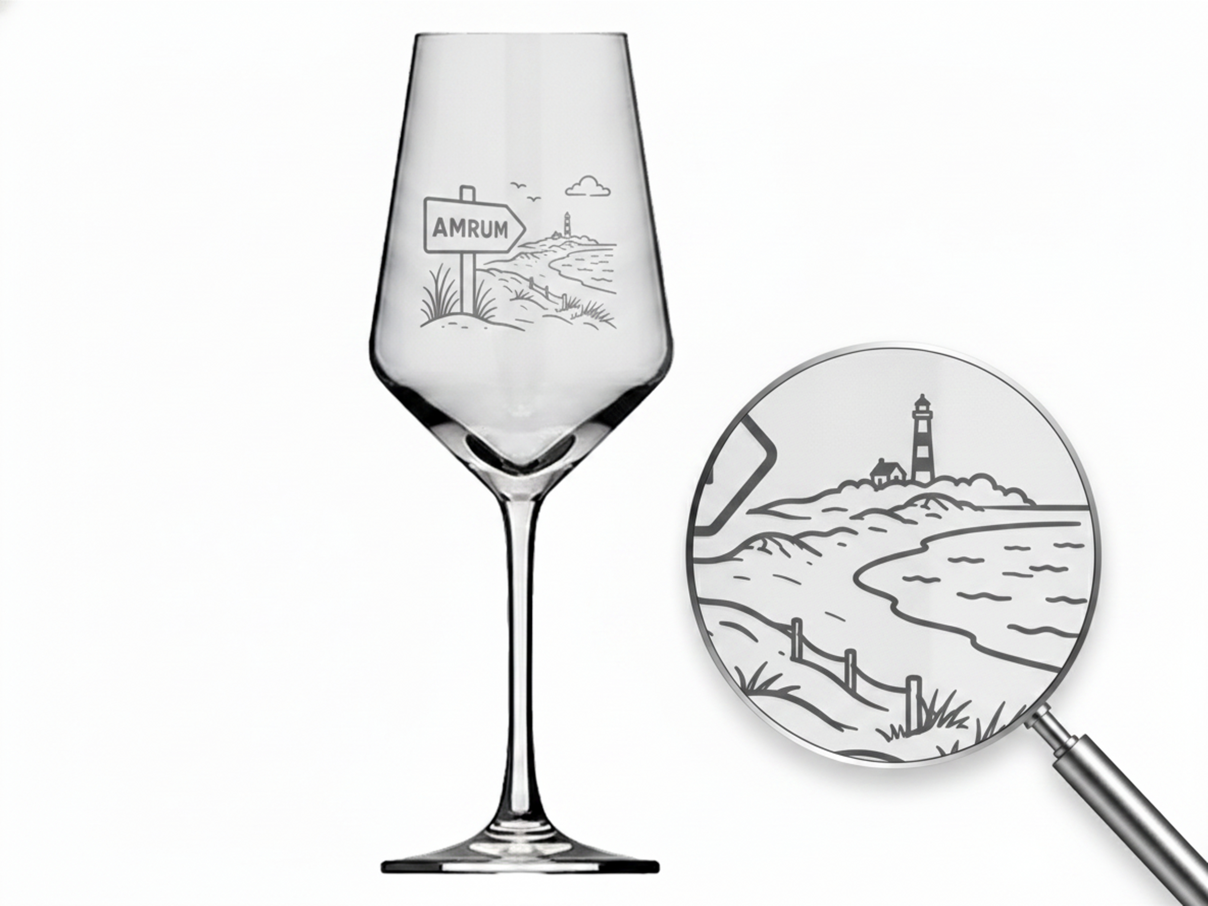 Weinglas Insel Amrum Gravur spülmaschinenfest 350 ml hochwertig stabil