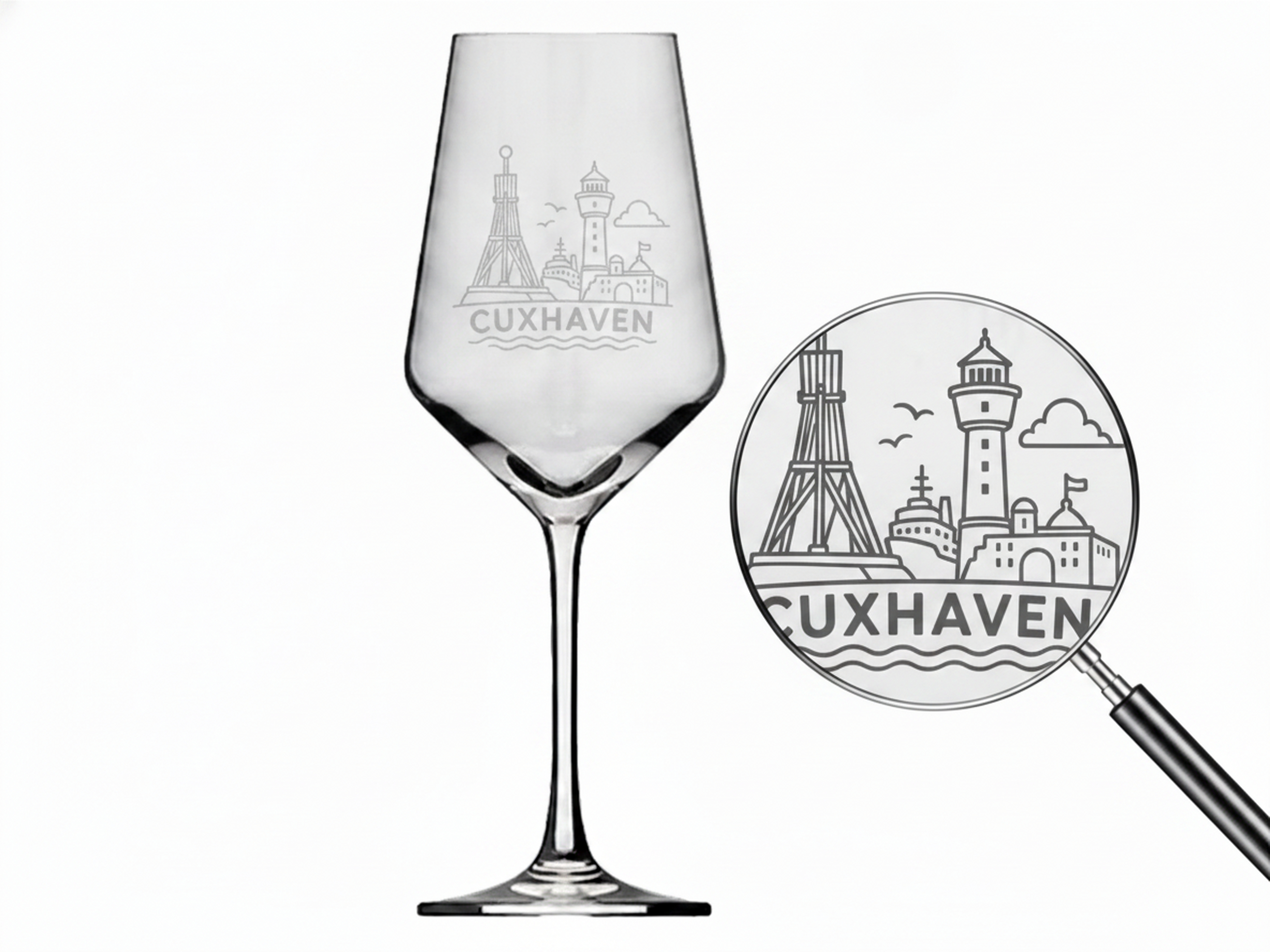 Weinglas Gravur Cuxhaven 350ml spülmaschinenfest für entspannte Abende - praktisch