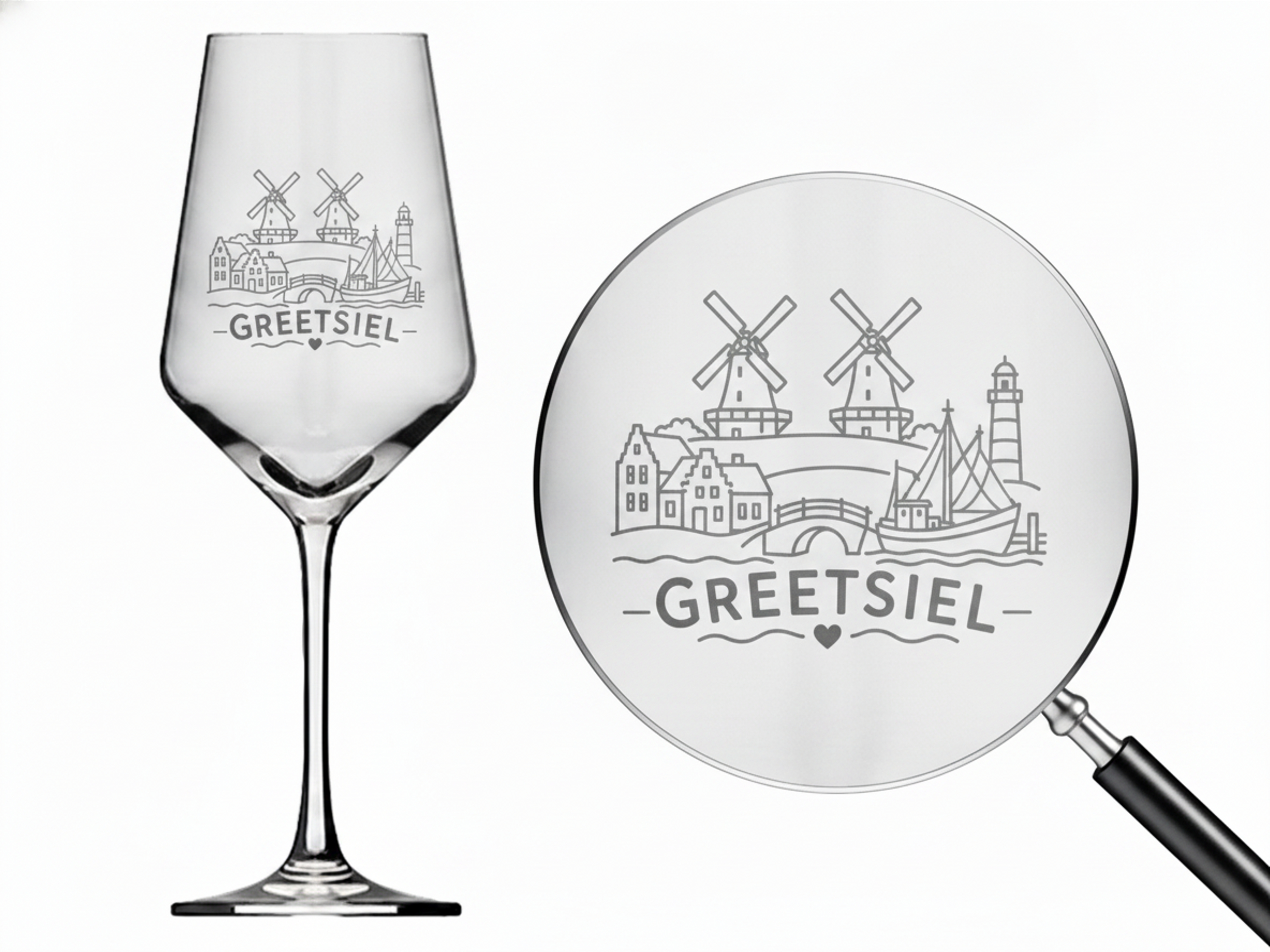 Weinglas Gravur Greetsiel 350ml spülmaschinenfest für entspannte Abende zuhause