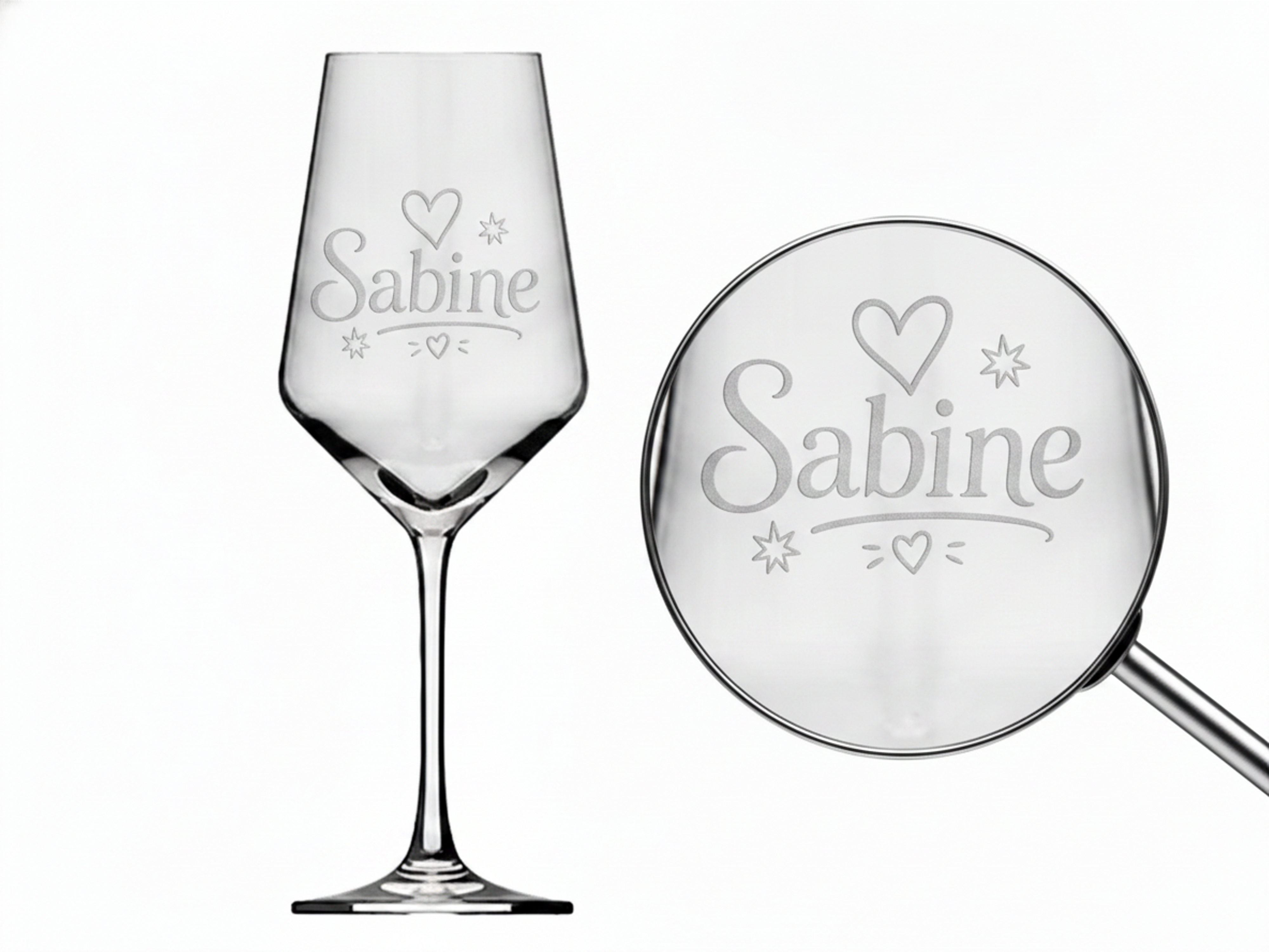 1x Weinglas Gravur Sabine Namensglas 350ml spülmaschinenfest kristallklar