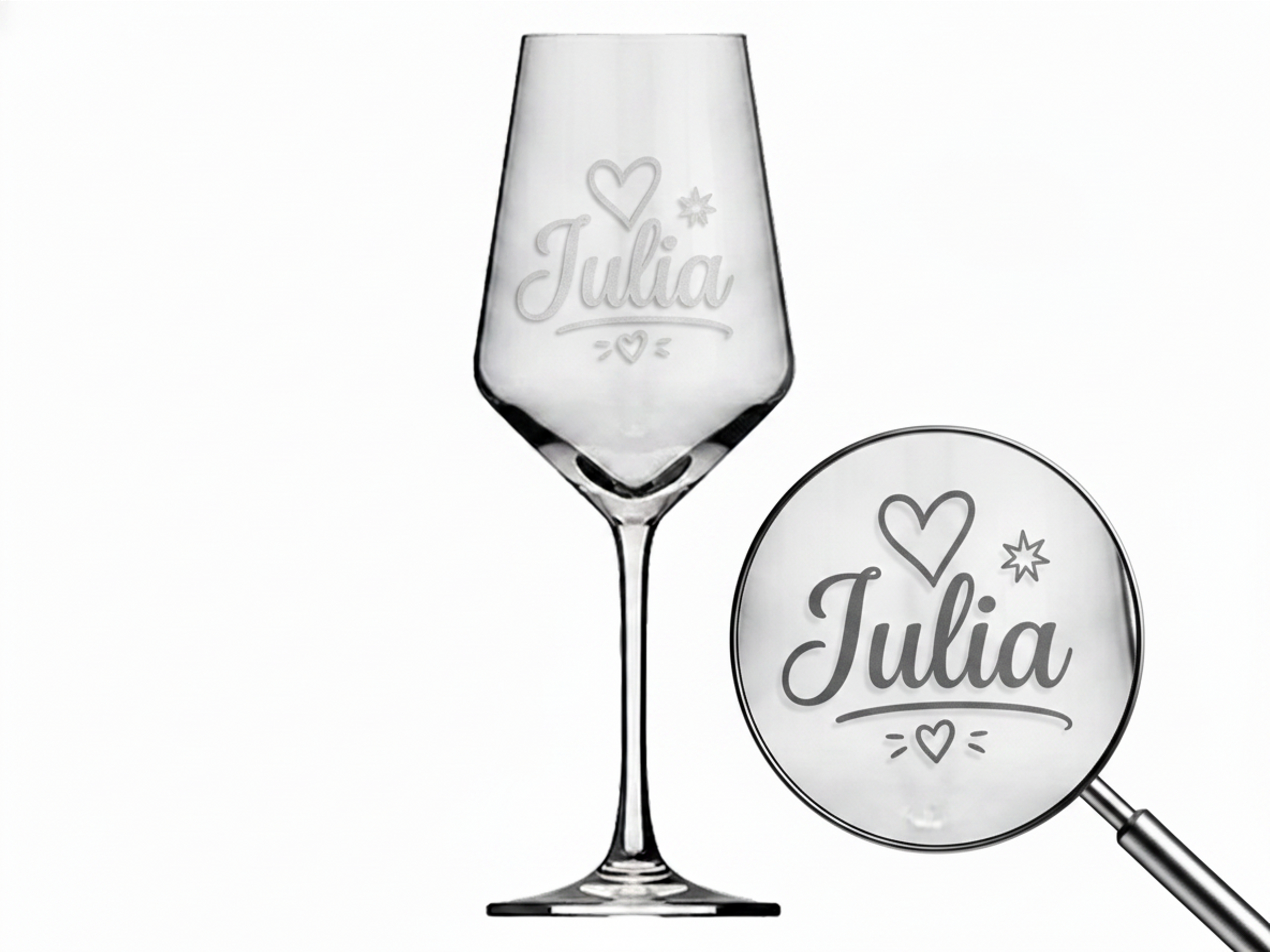 1x Weinglas Gravur Julia Namensglas 350ml spülmaschinenfest und robust