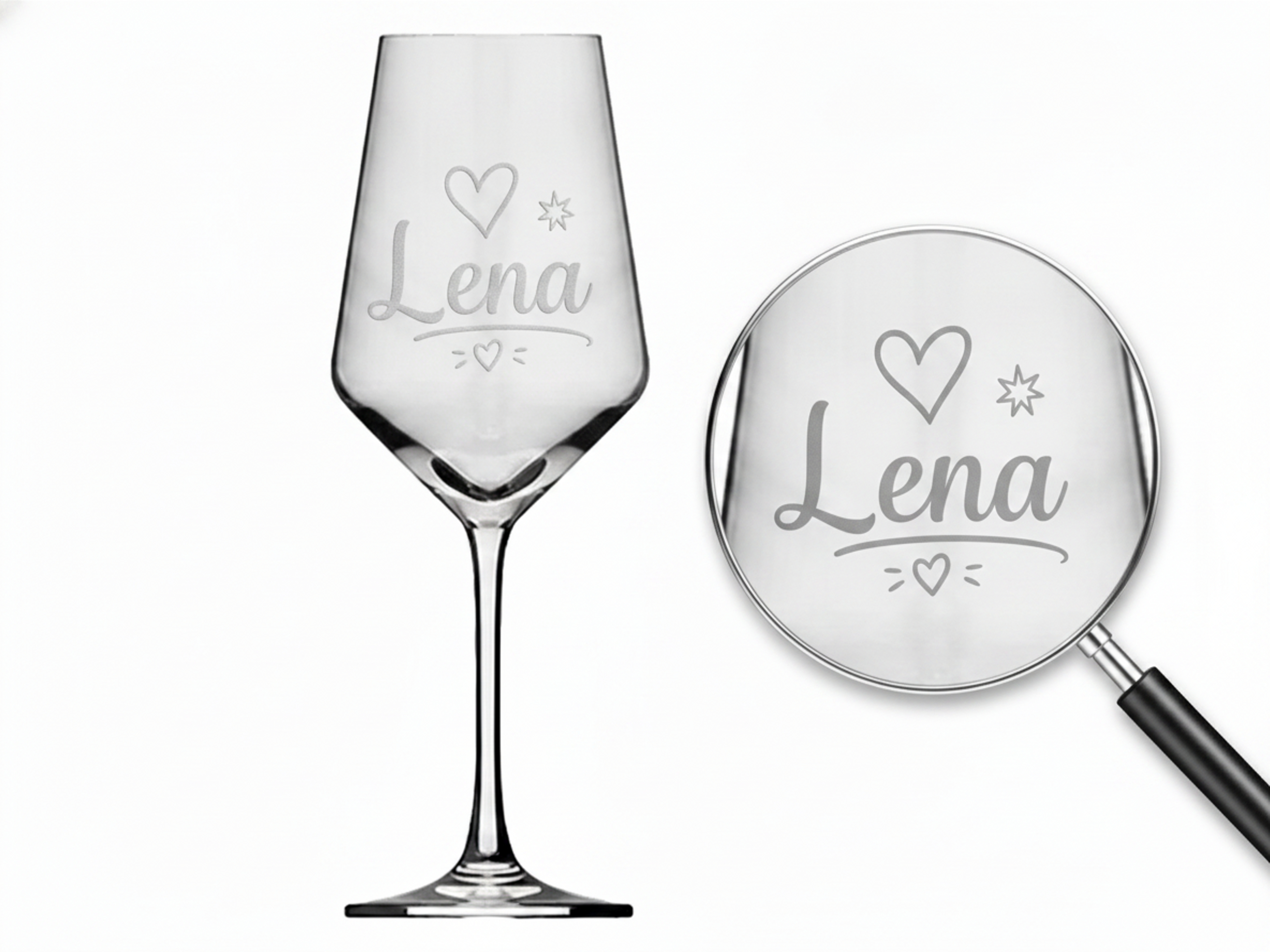 1x Weinglas Gravur Lena Namensglas 350ml spülmaschinenfest und langlebig