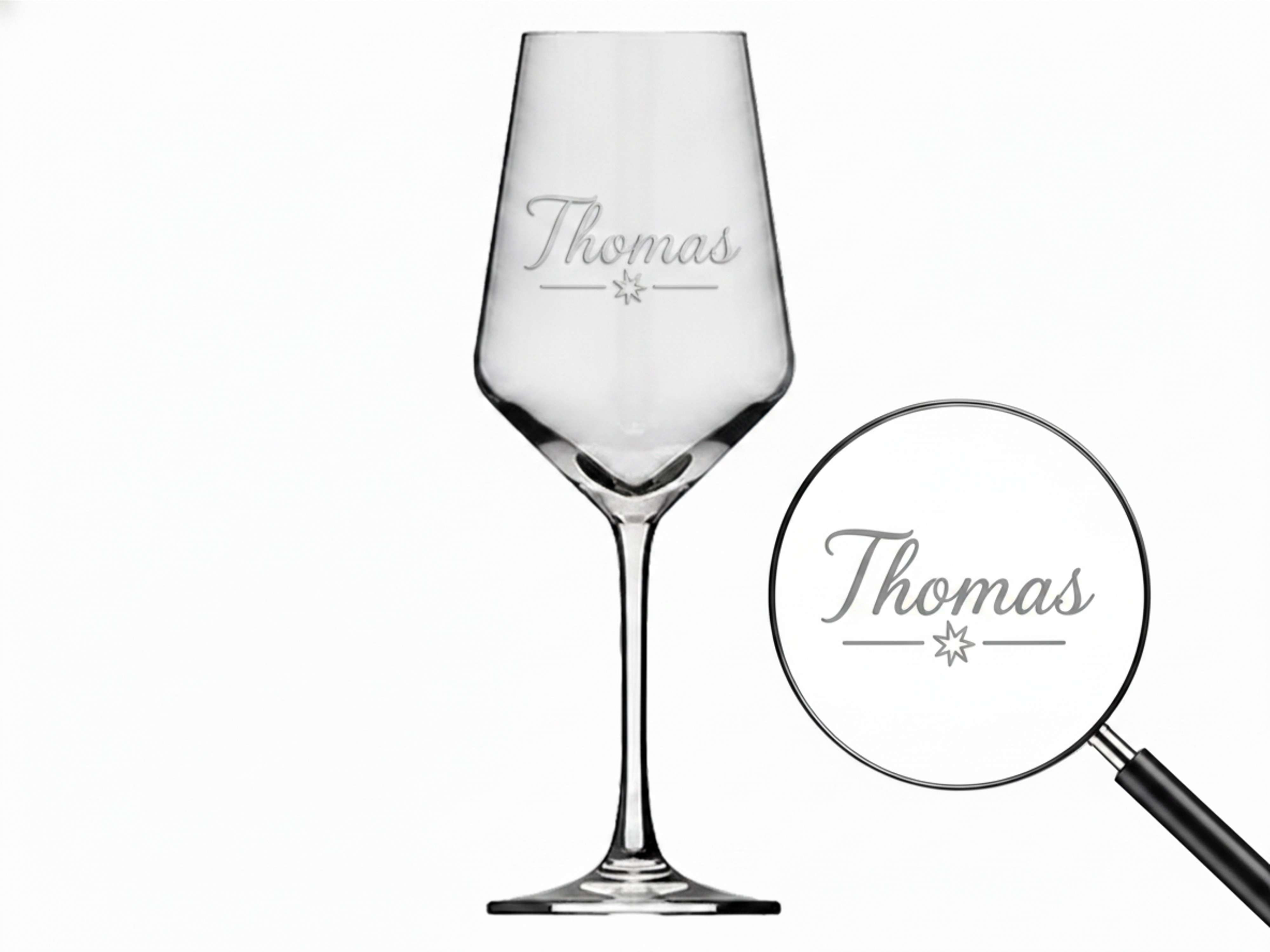 1x Weinglas Gravur Thomas Namensglas 350ml spülmaschinenfest mit persönlicher Note