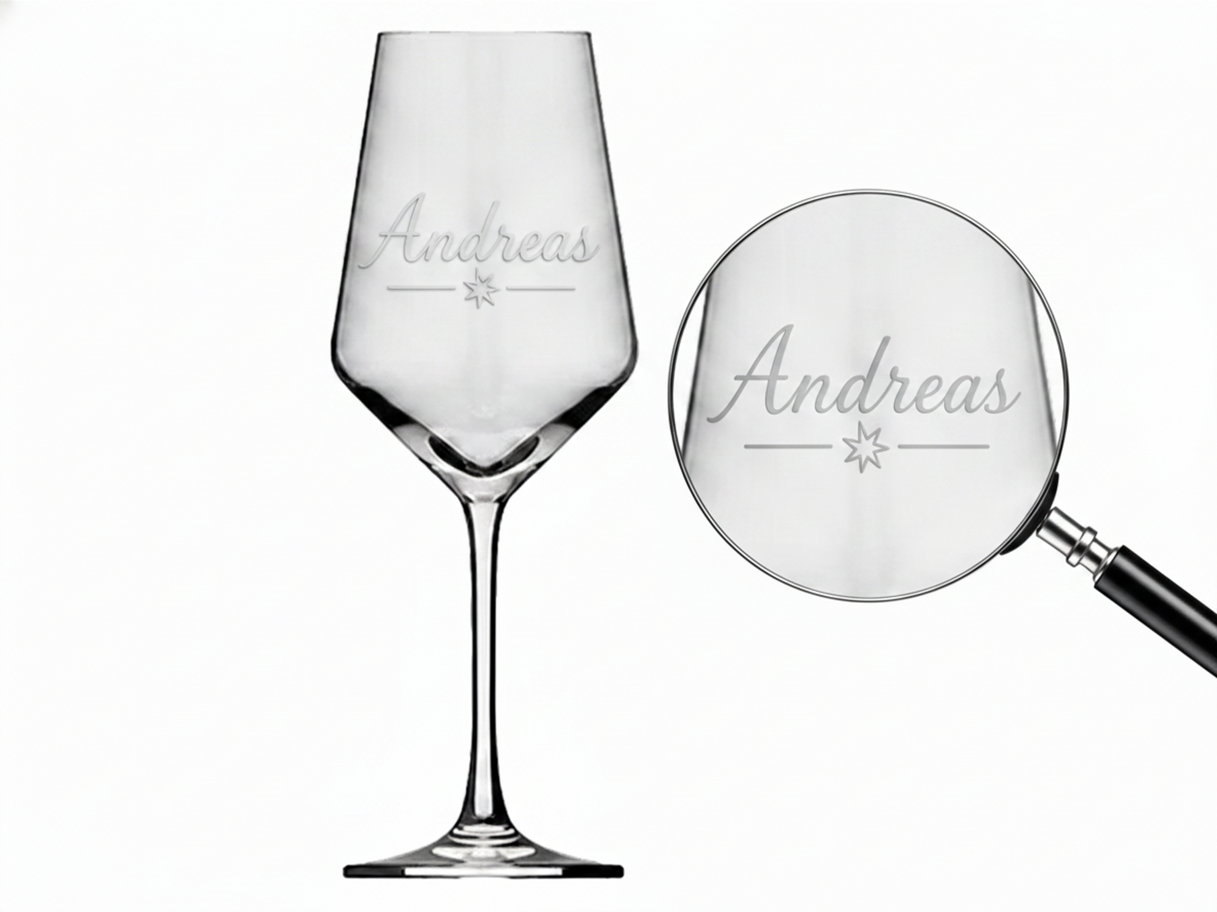1x Weinglas Gravur Andreas 350ml spülmaschinenfest personalisiertes Glas