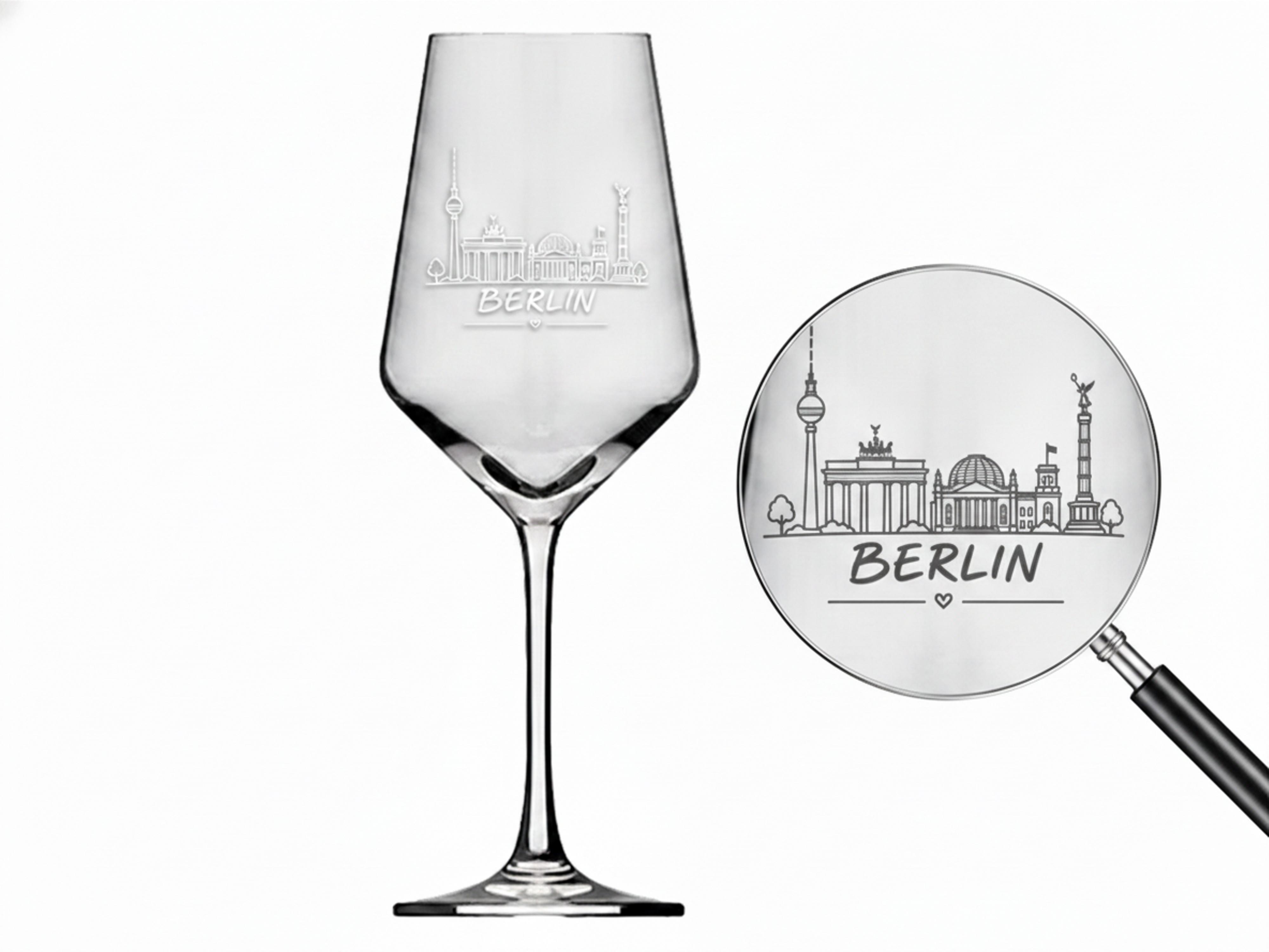 Weinglas Gravur Berlin 350ml spülmaschinenfest hochwertig und stabil