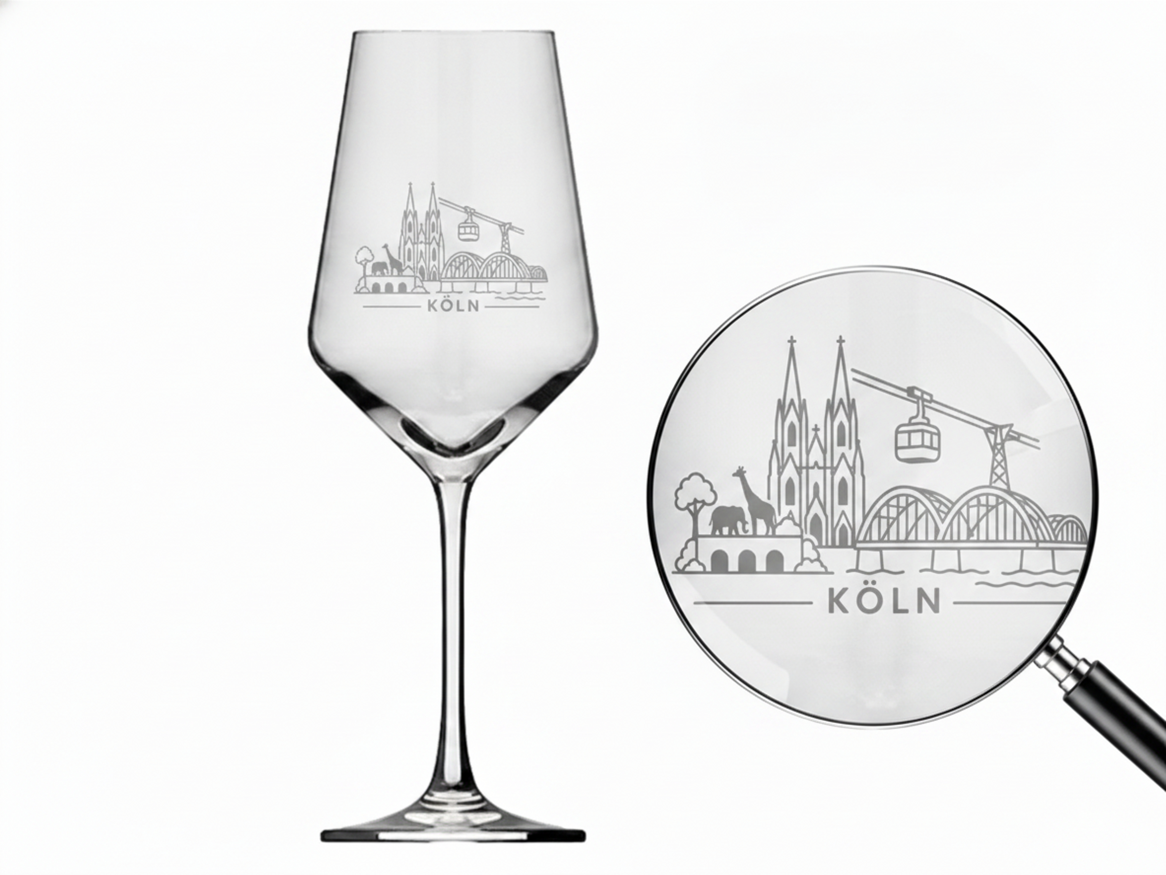 Weinglas Gravur Köln 350ml spülmaschinenfest und hochwertig gefertigt