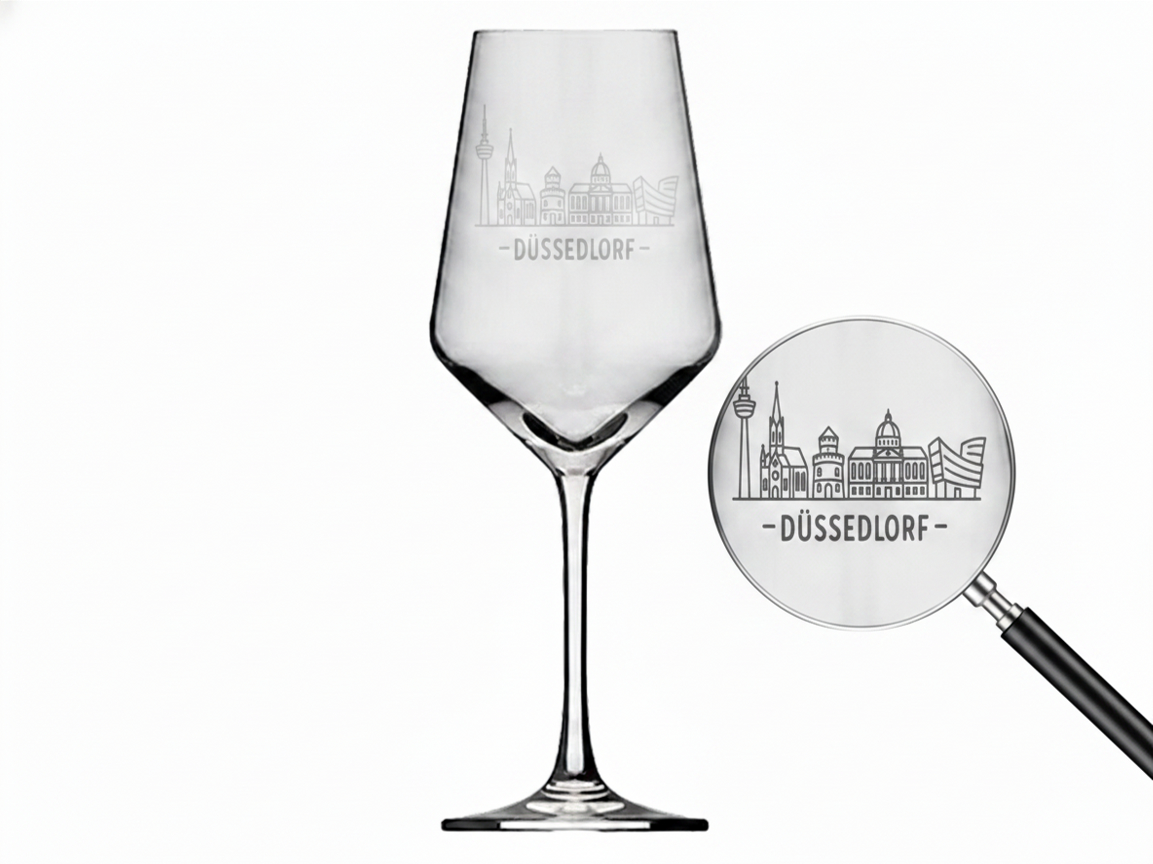 Weinglas Gravur Düsseldorf 350ml spülmaschinenfest robust und elegant