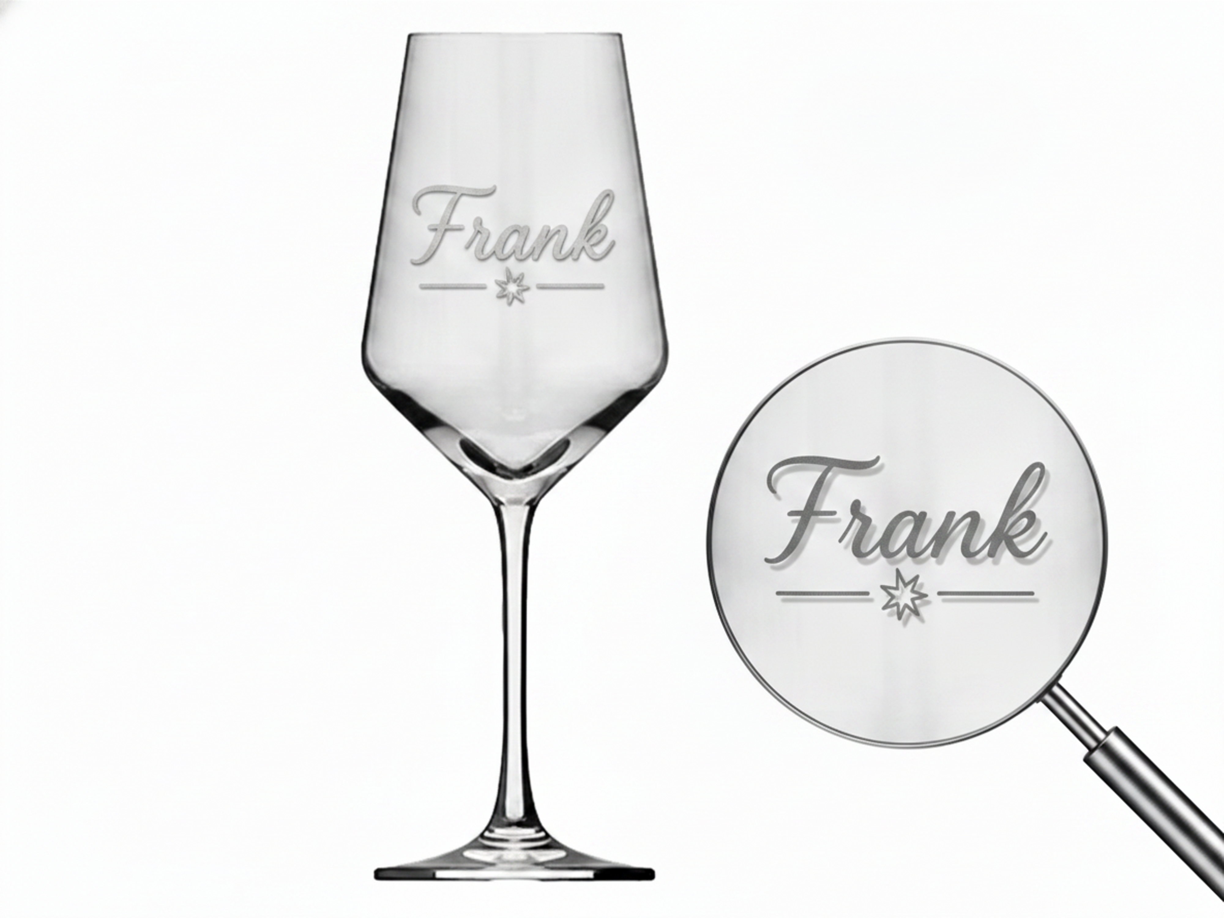1x Weinglas Gravur Frank Namensglas 350ml spülmaschinenfest langlebig