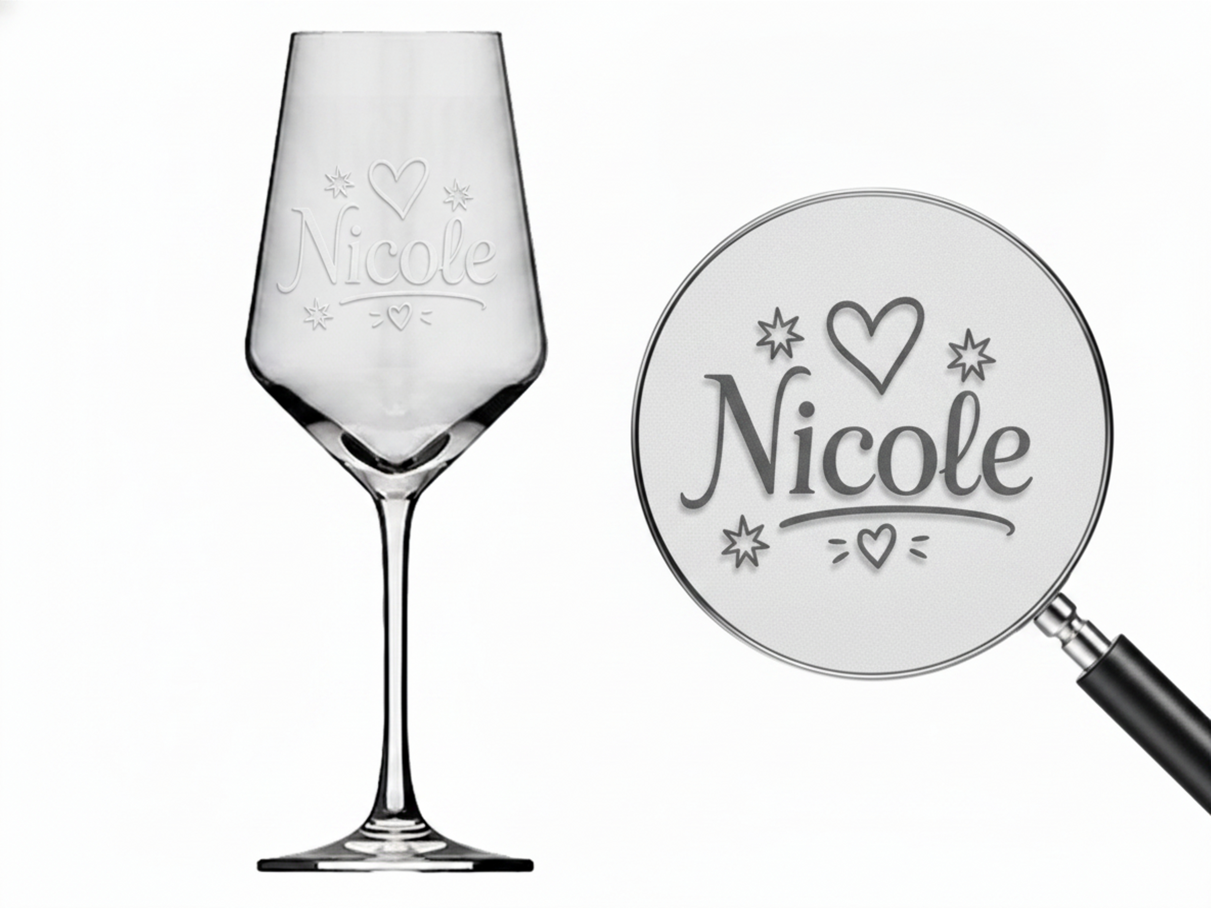 1x Weinglas Gravur Nicole 350ml spülmaschinenfest individuelles Design