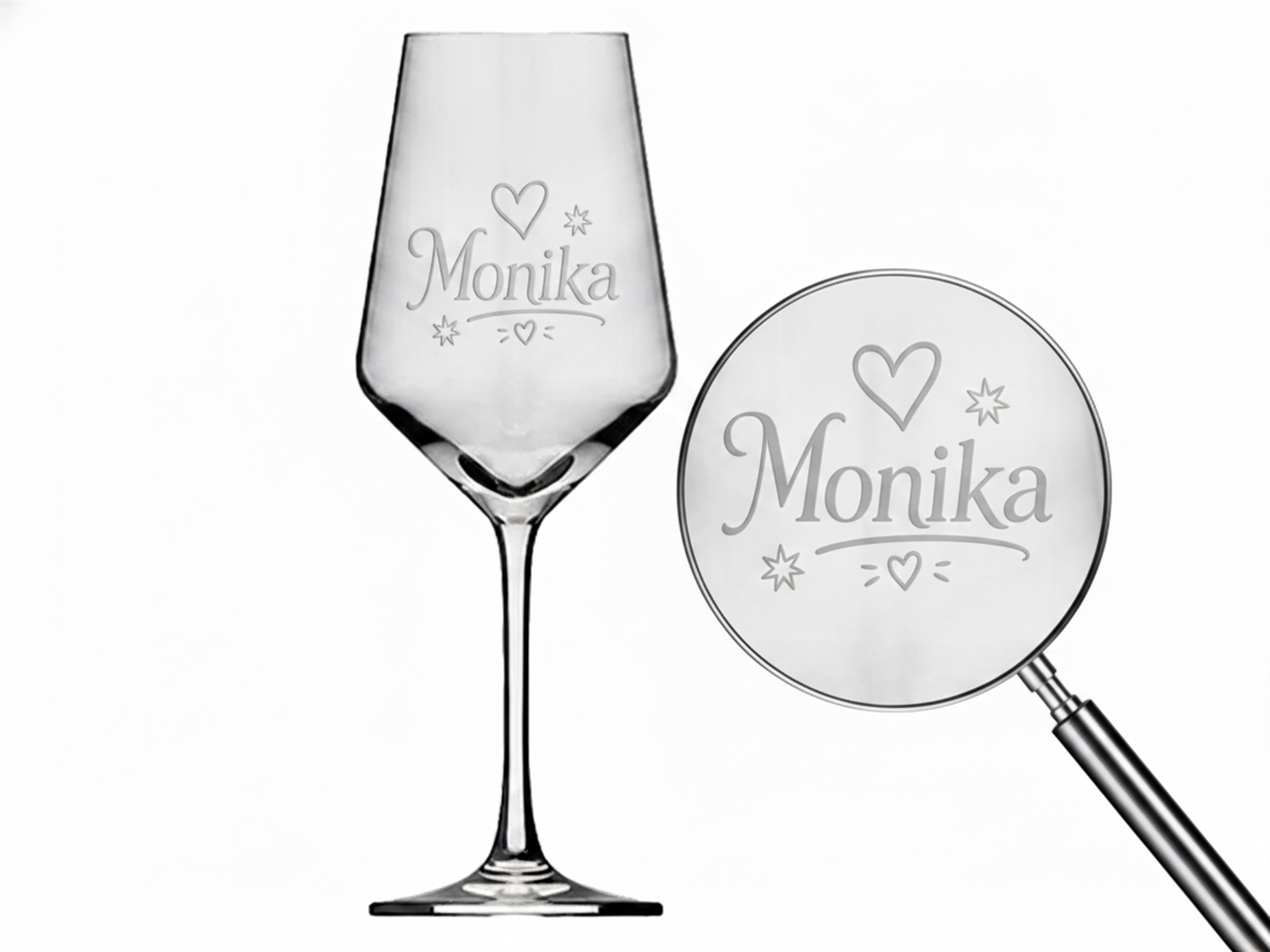 1x Weinglas Gravur Monika Namensglas 350ml spülmaschinenfest langlebig stabil
