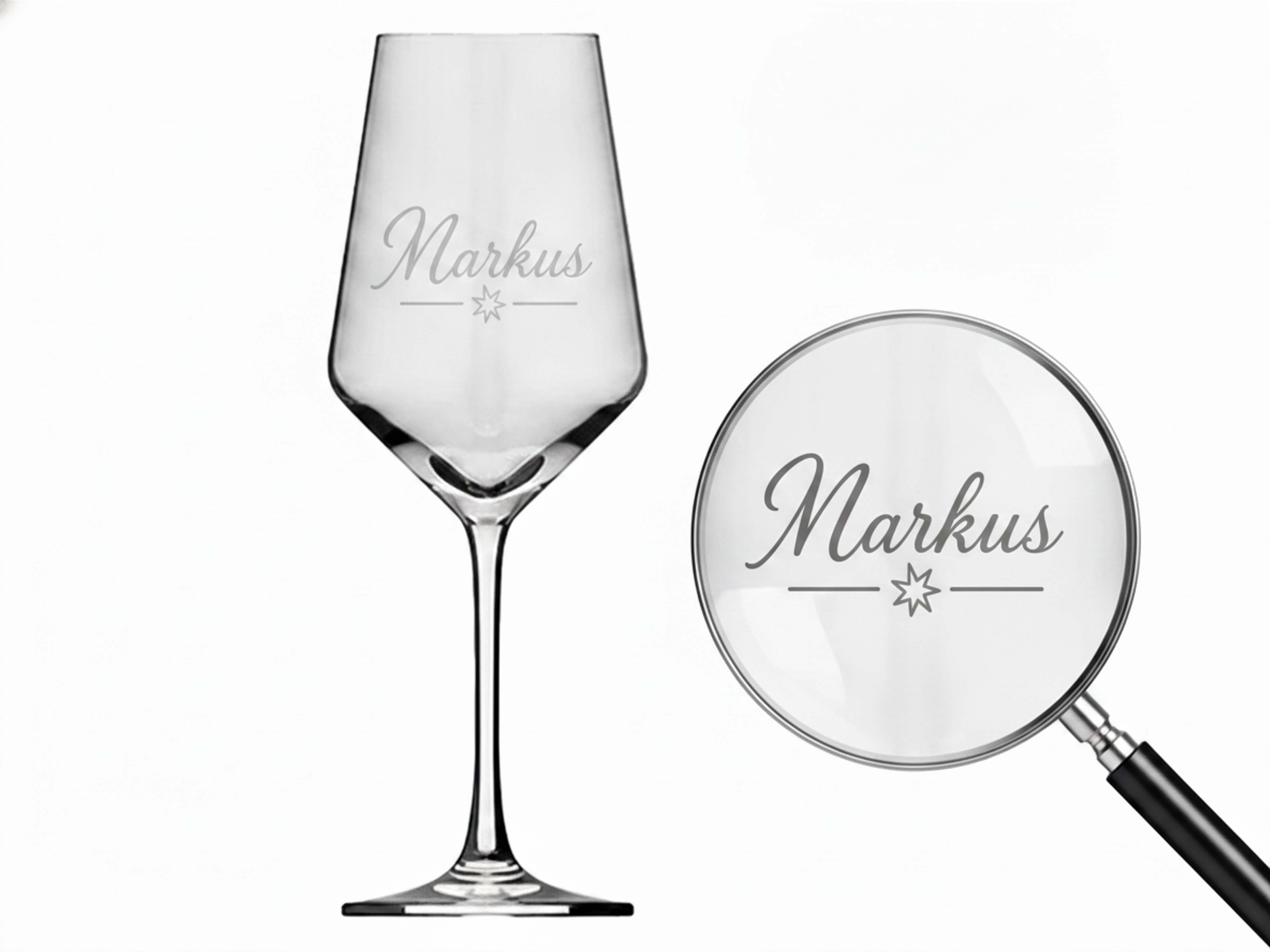 1x Weinglas Gravur Markus Namensglas 350ml spülmaschinenfest langlebig