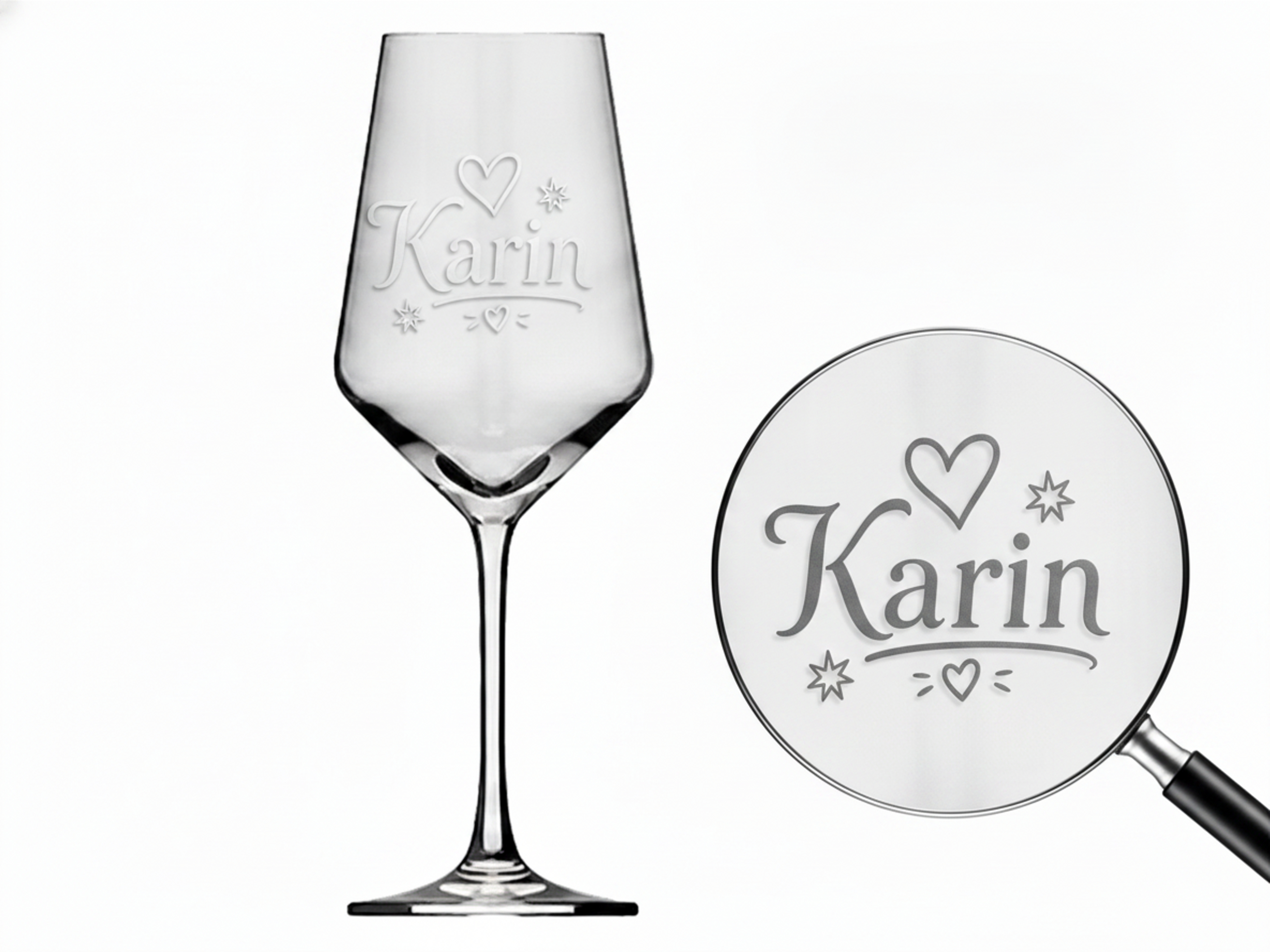 1x Weinglas Gravur Karin Namensglas 350ml spülmaschinenfest personalisiert