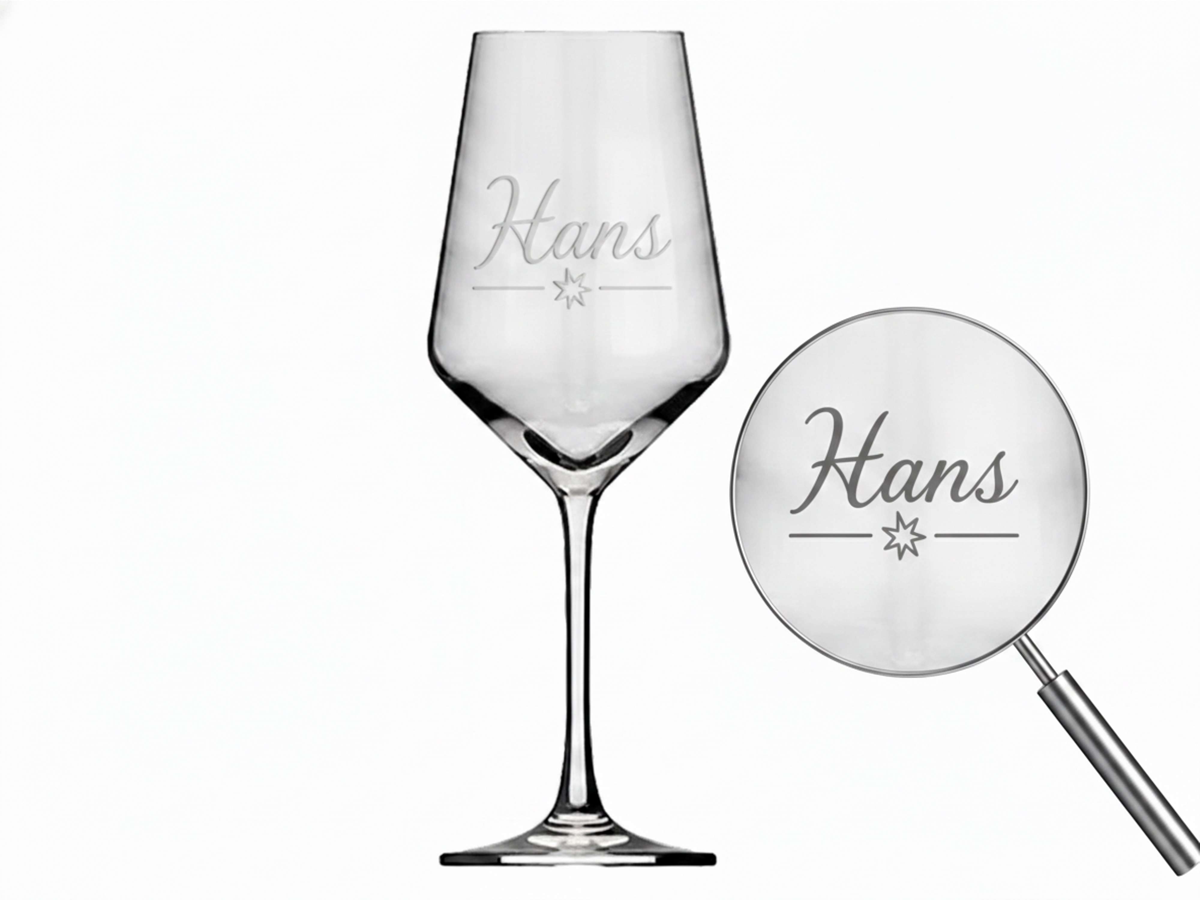 1x Weinglas Gravur Hans Namensglas 350ml spülmaschinenfest und robust
