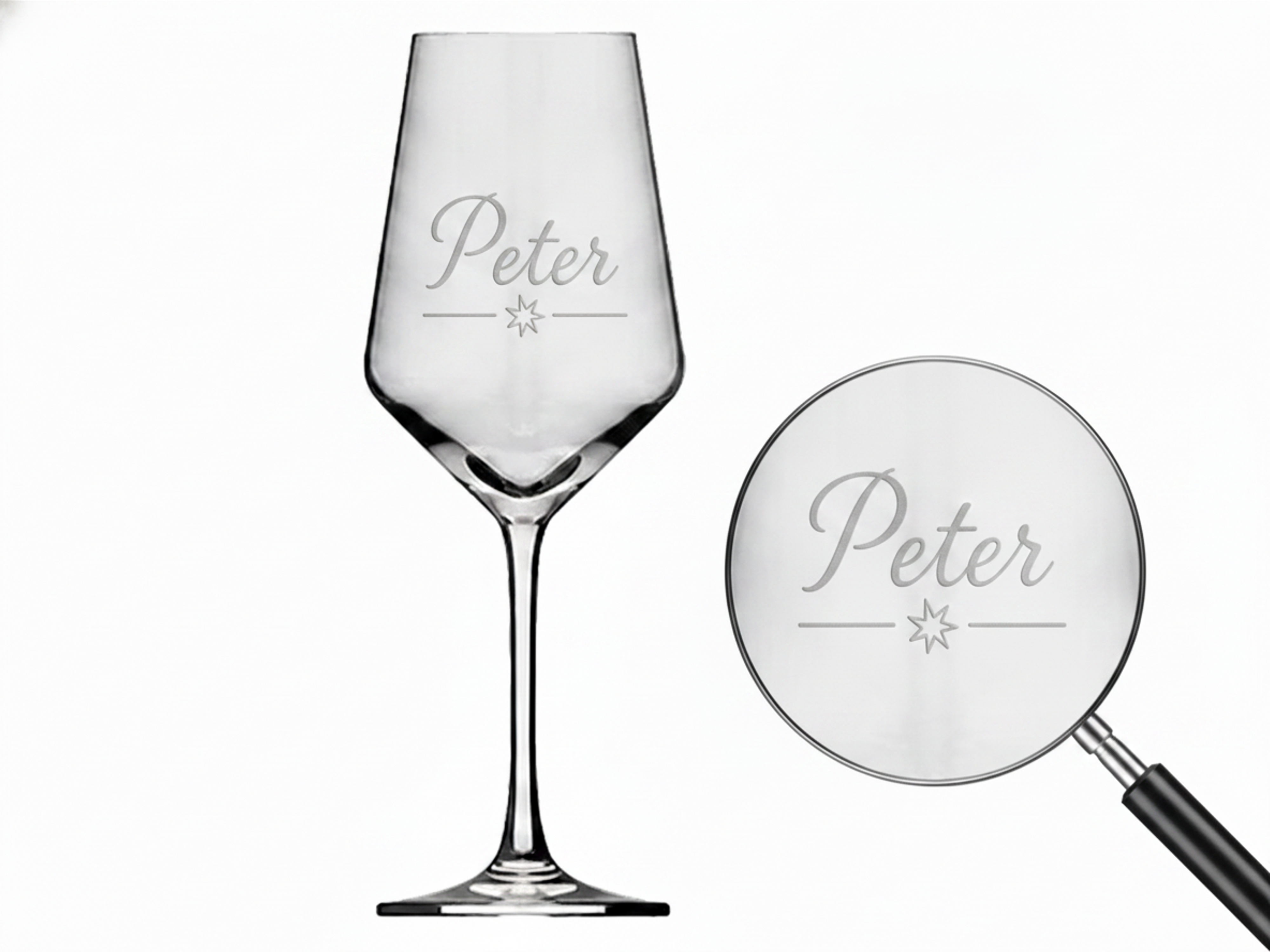 1x Weinglas Gravur Peter Namensglas 350ml spülmaschinenfest und robust