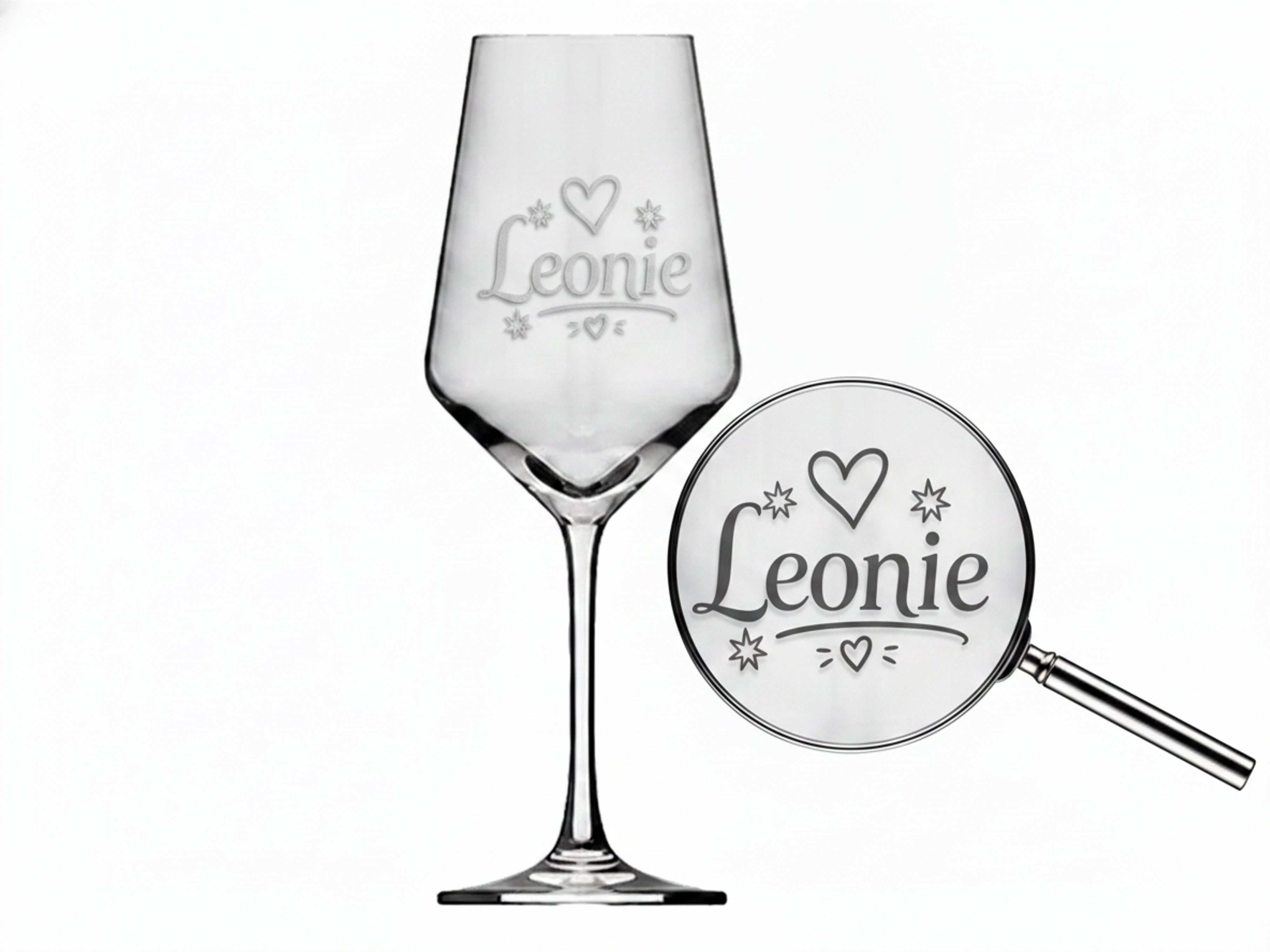 1x Weinglas Gravur Leonie Namensglas 350ml spülmaschinenfest und stilvoll