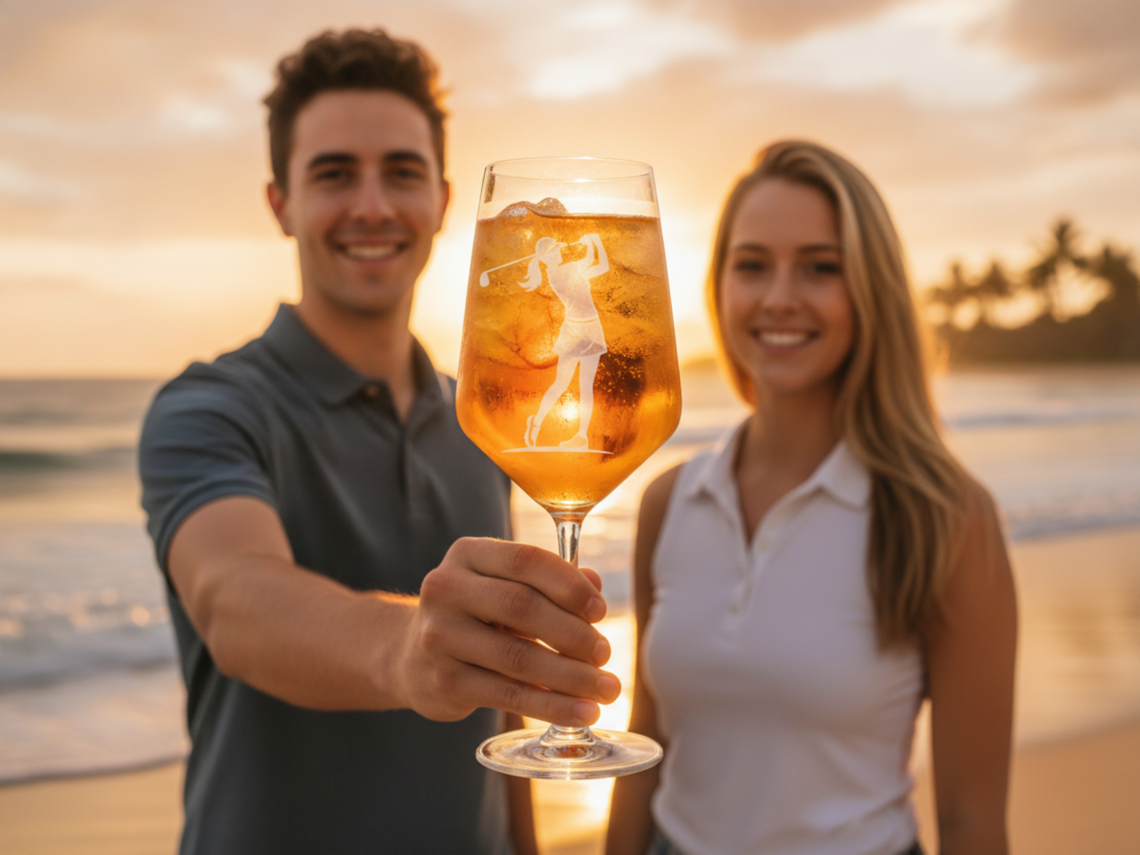 Elegantes Weinglas für Golferin spülmaschinenfest ideales Geschenk Borkum - Vorschau 4
