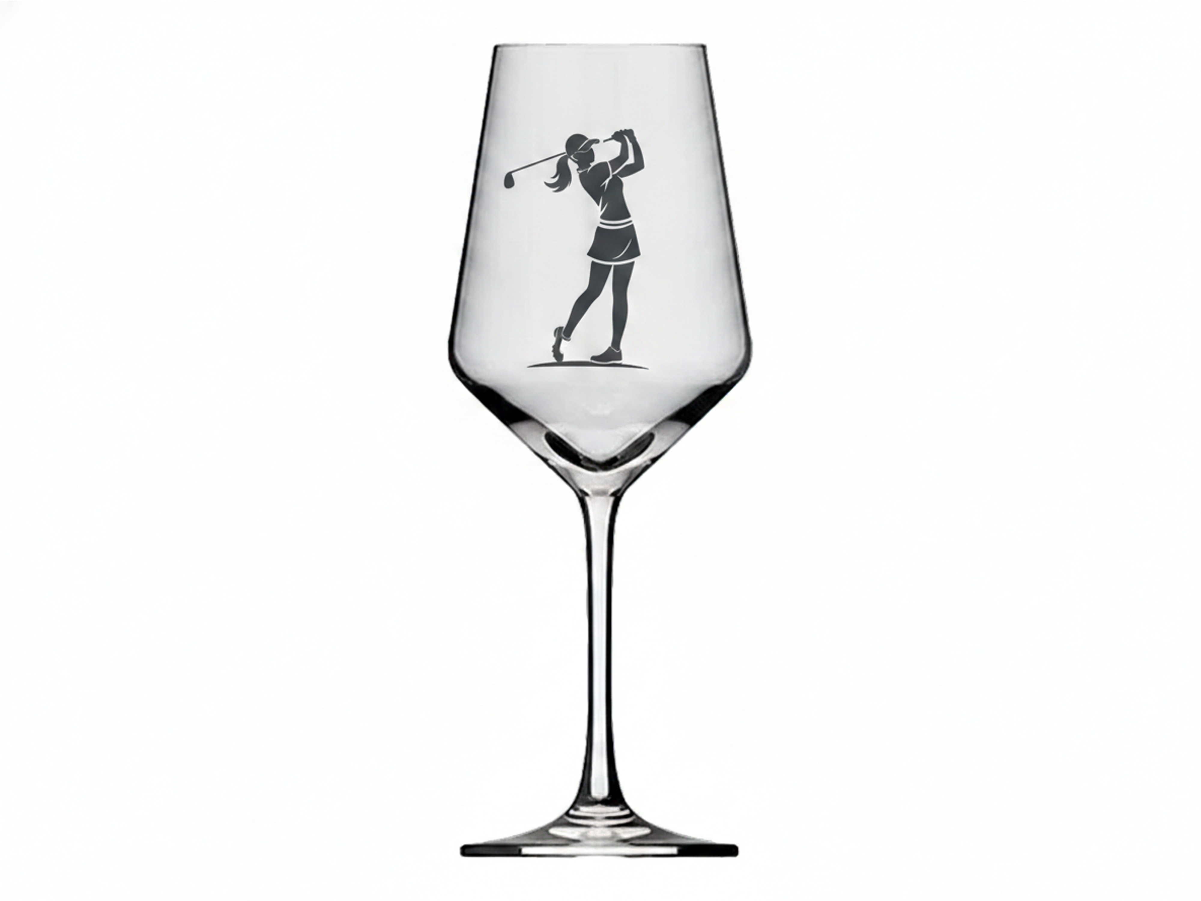Elegantes Weinglas für Golferin spülmaschinenfest perfektes Geschenk für Golferinnen