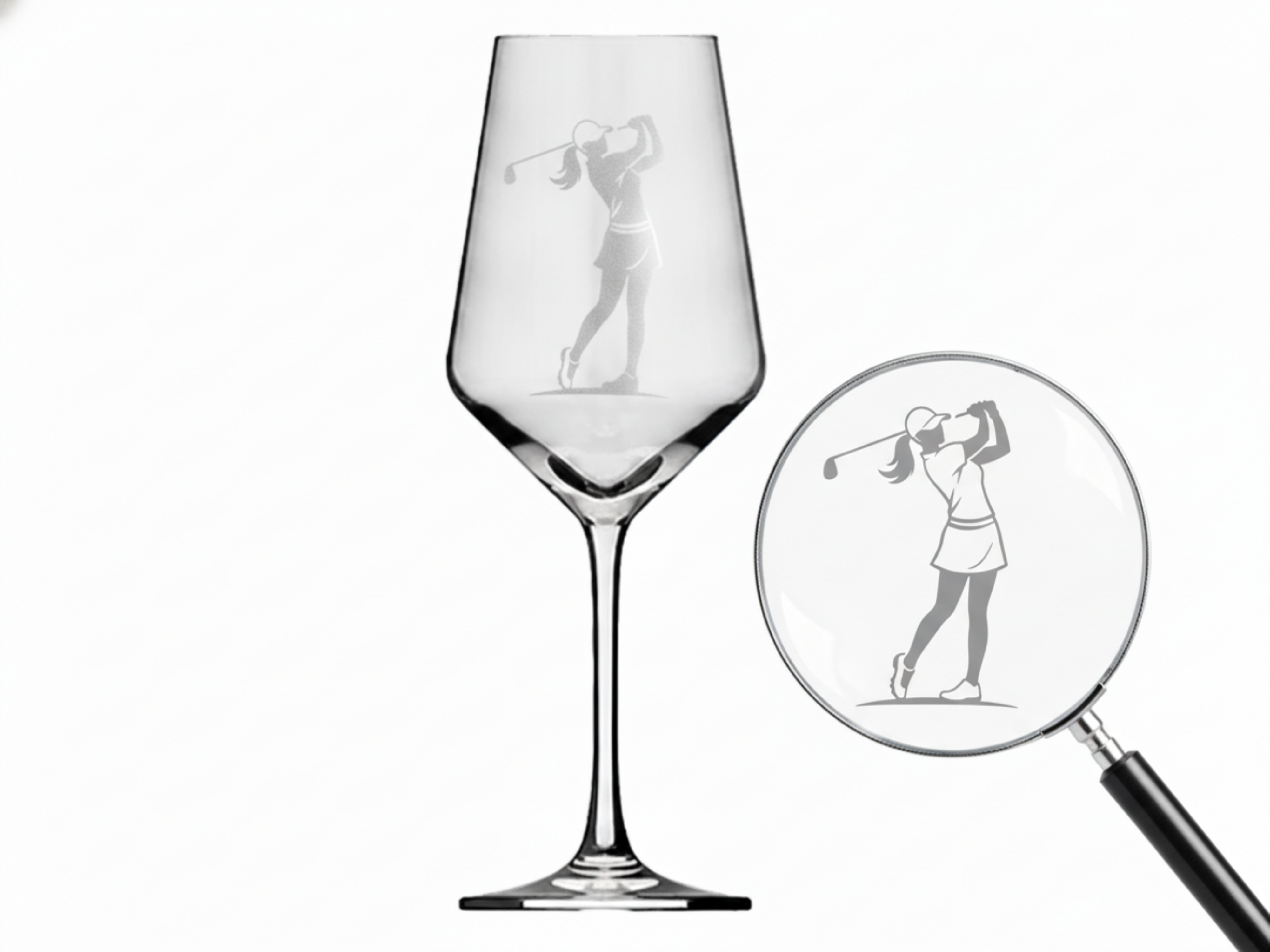 Elegantes Weinglas für Golferin spülmaschinenfest ideales Geschenk Borkum