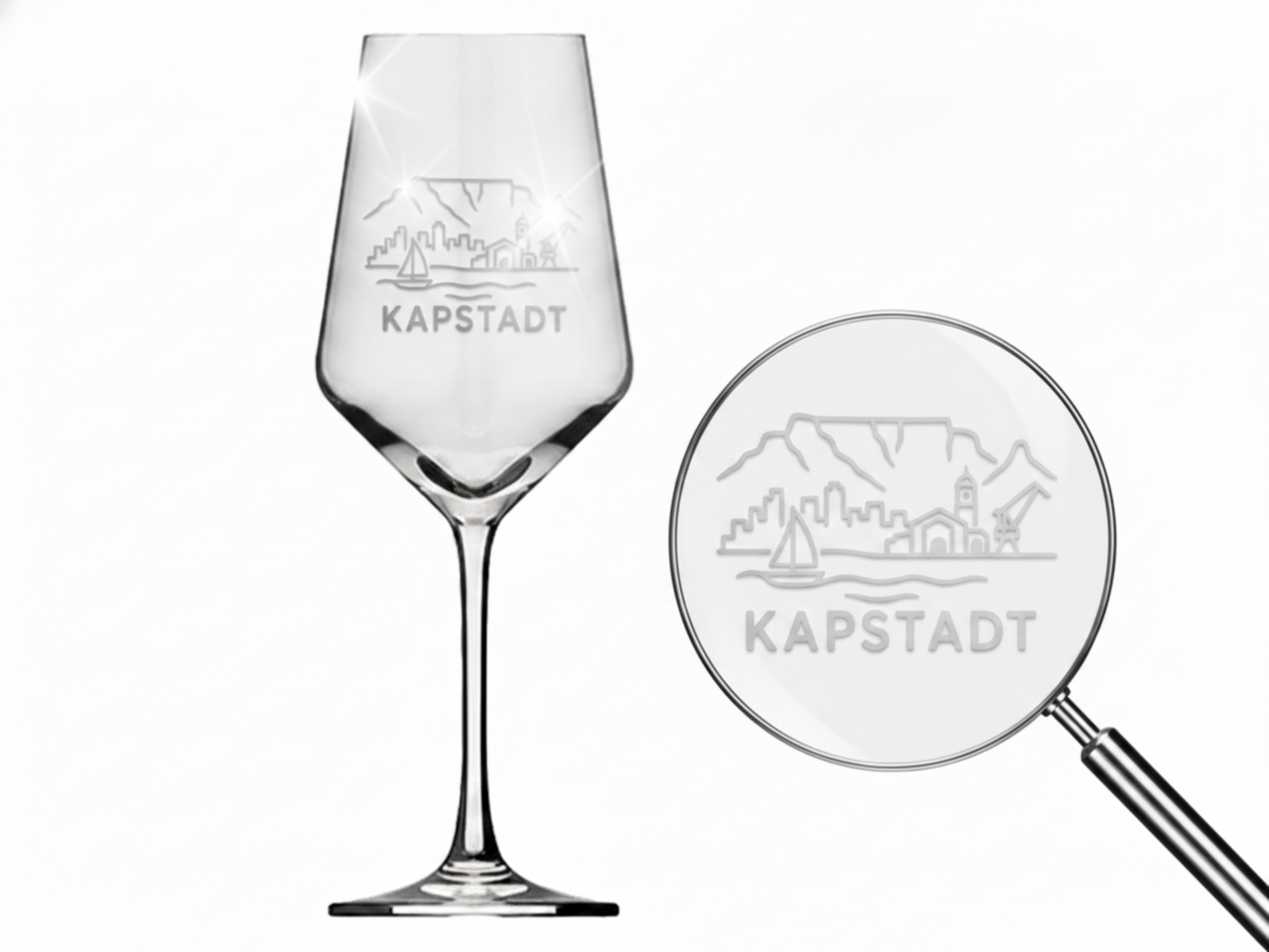 Weinglas Gravur Kapstadt 350ml spülmaschinenfest robust und elegant