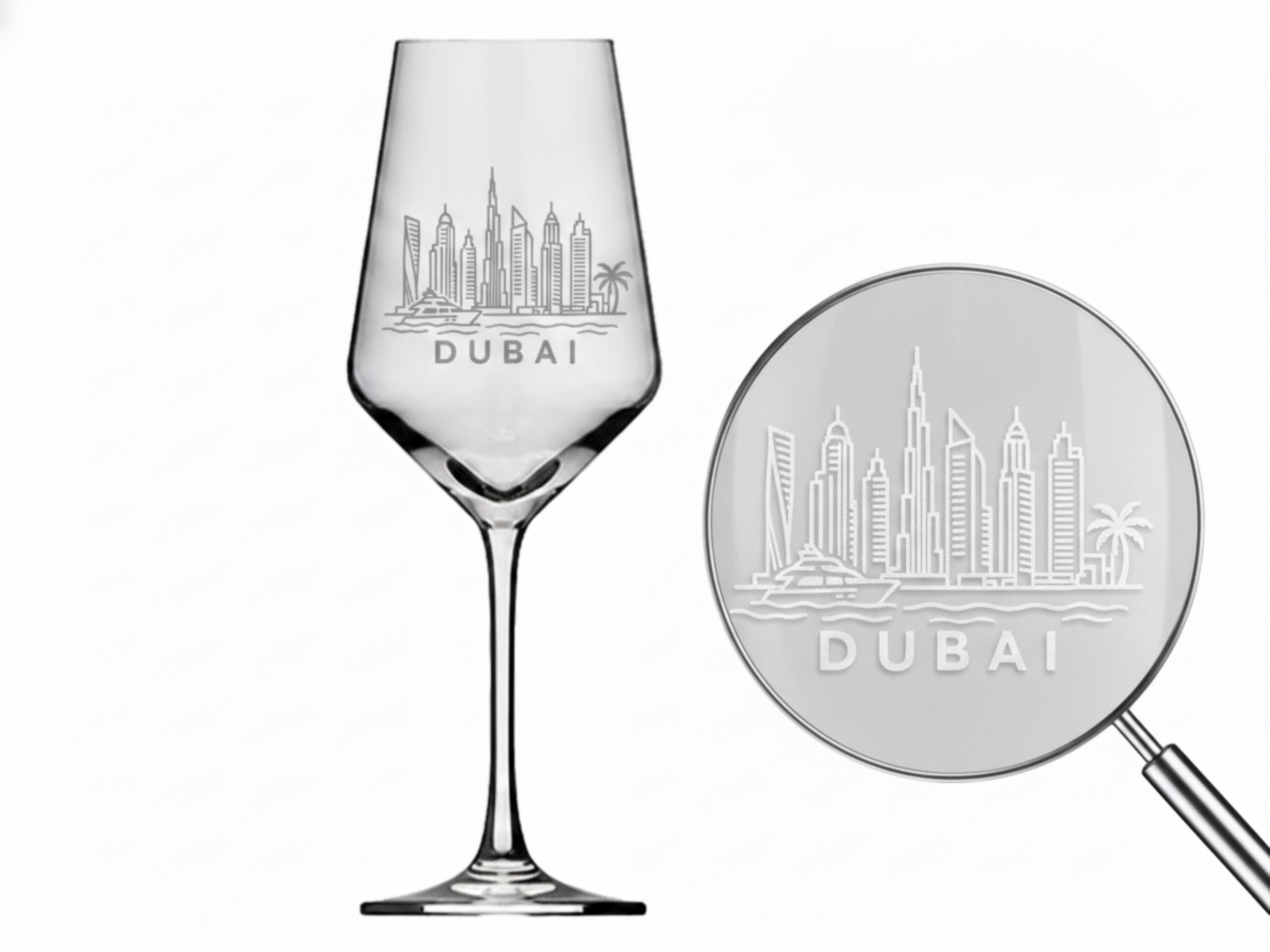 Weinglas Gravur Dubai 350ml spülmaschinenfest für Rot- und Weißwein