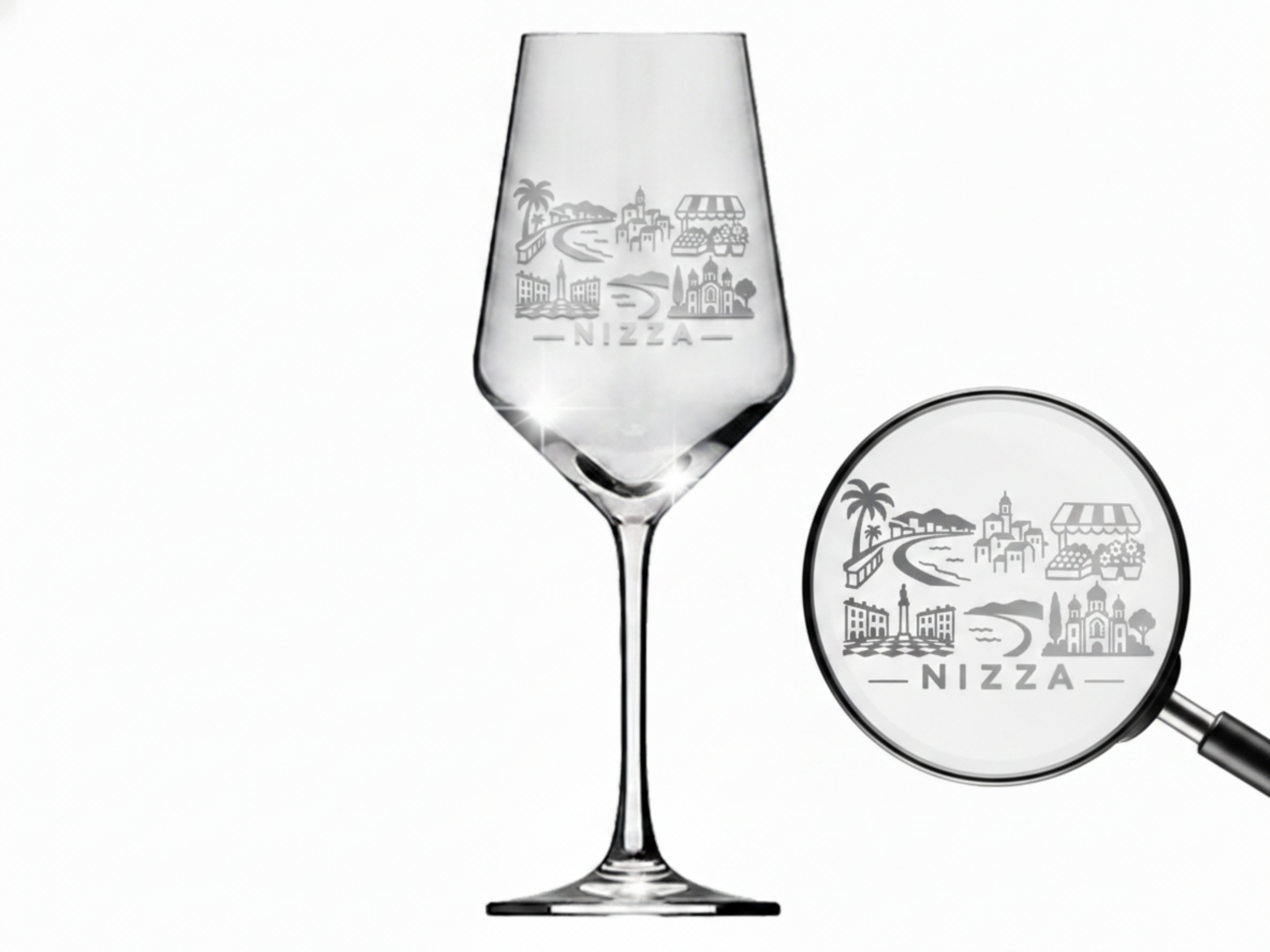 Weinglas Gravur Nizza 350ml spülmaschinenfest für Weingenießer
