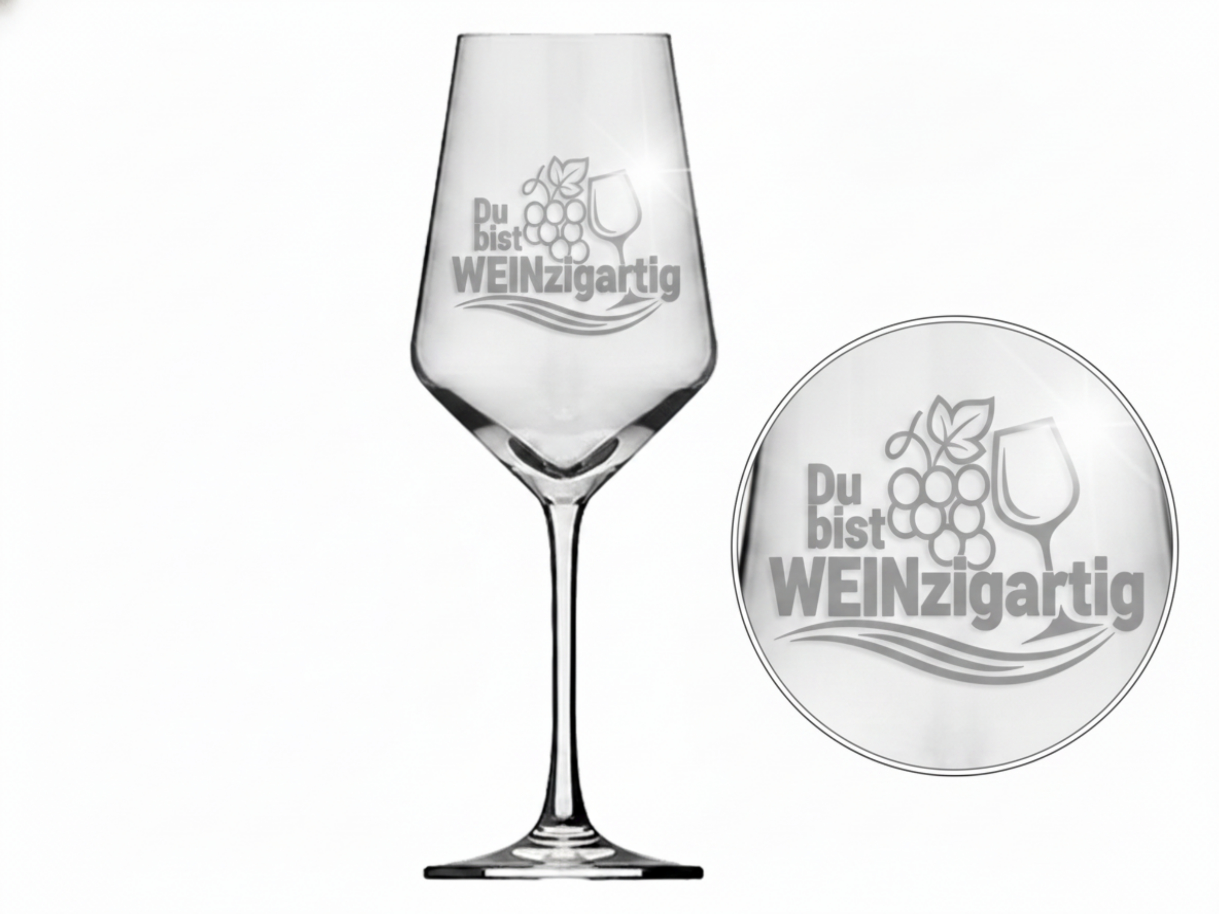 Weinglas Gravur Du bist Weinzigartig 350ml spülmaschinenfest robust und elegant