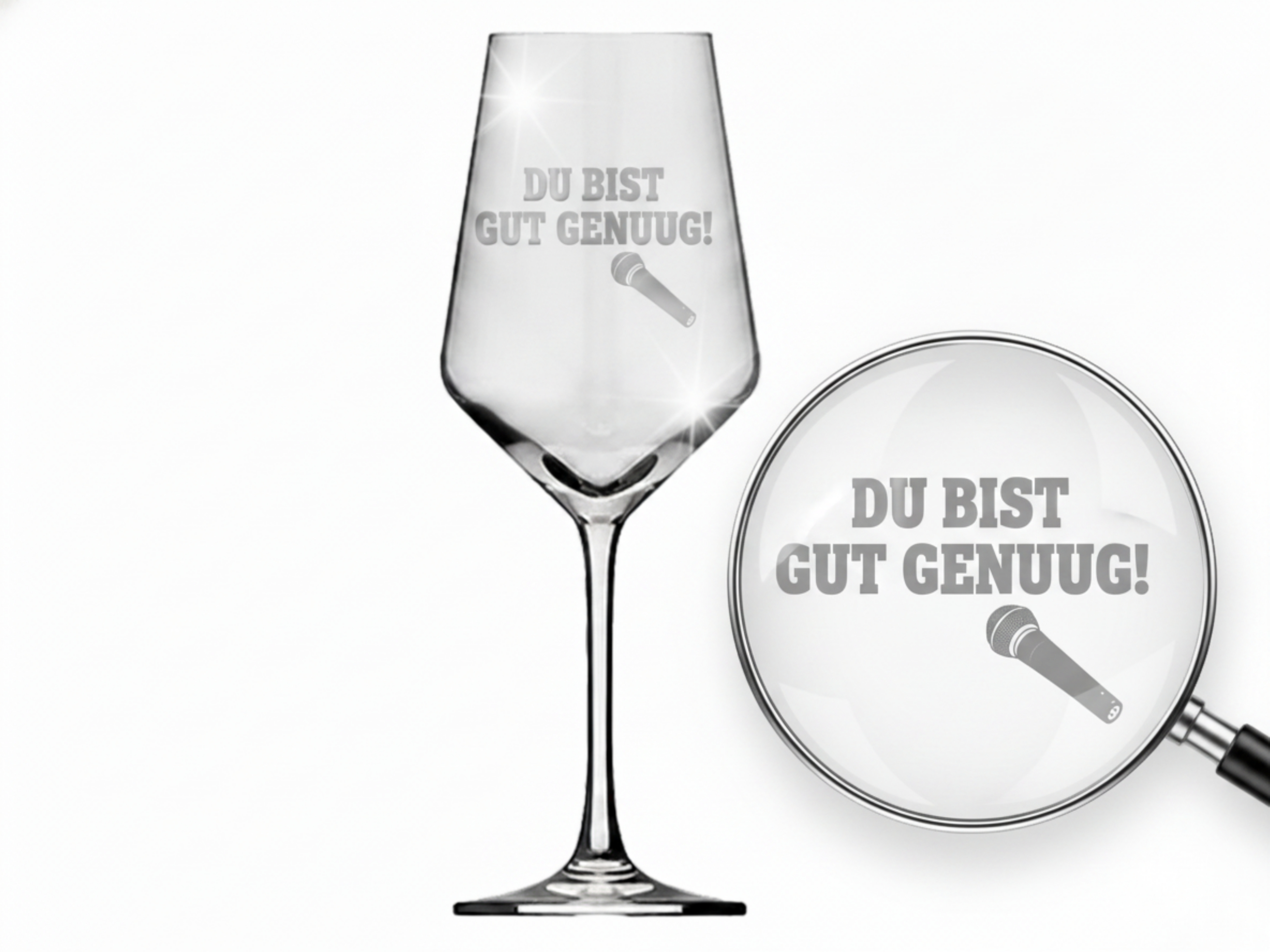 Weinglas Gravur Du bist gut genuuug! 350ml spülmaschinenfest langlebig und praktisch