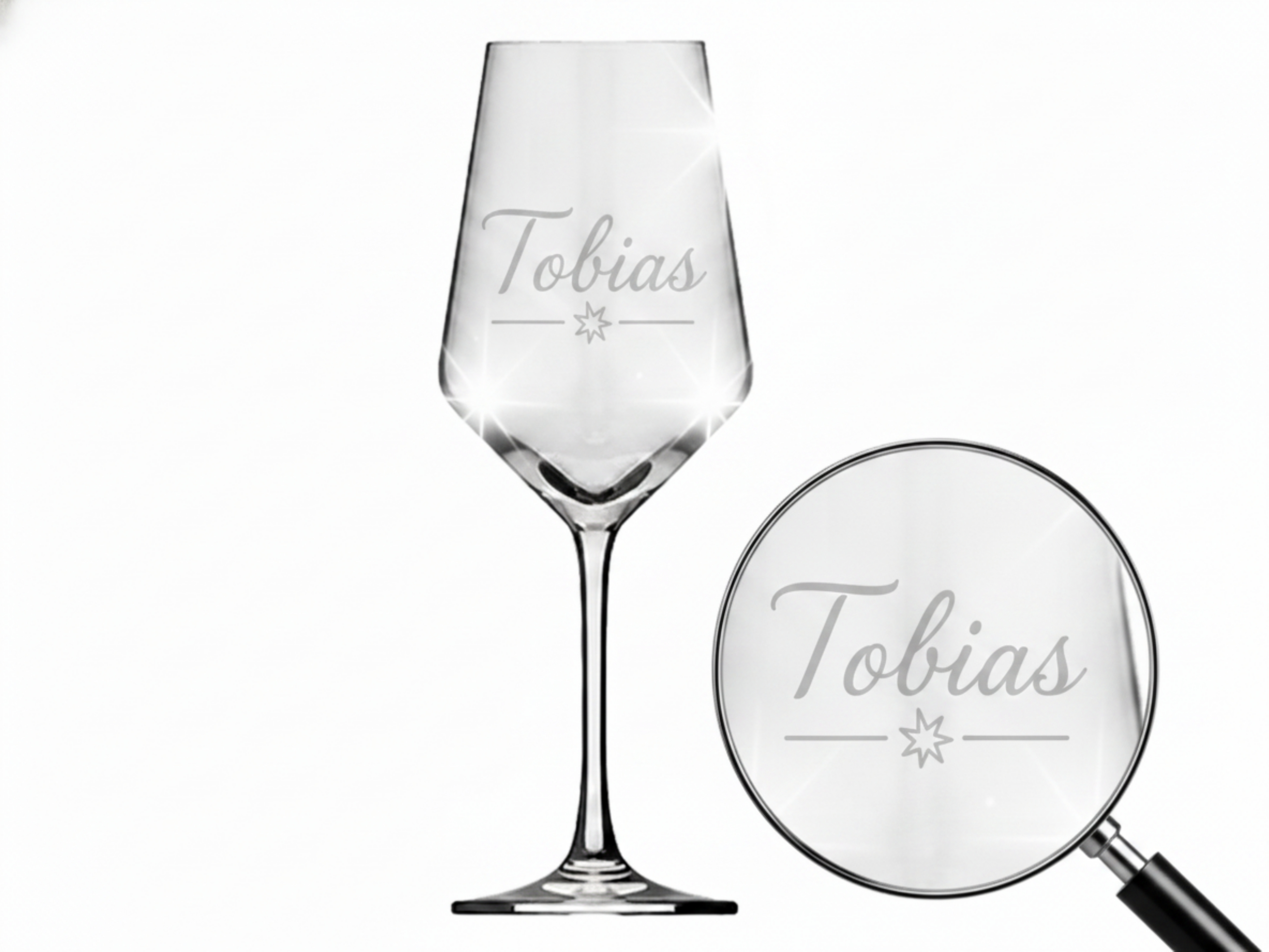 1x Weinglas Gravur Tobias Namensglas 350ml spülmaschinenfest stabil