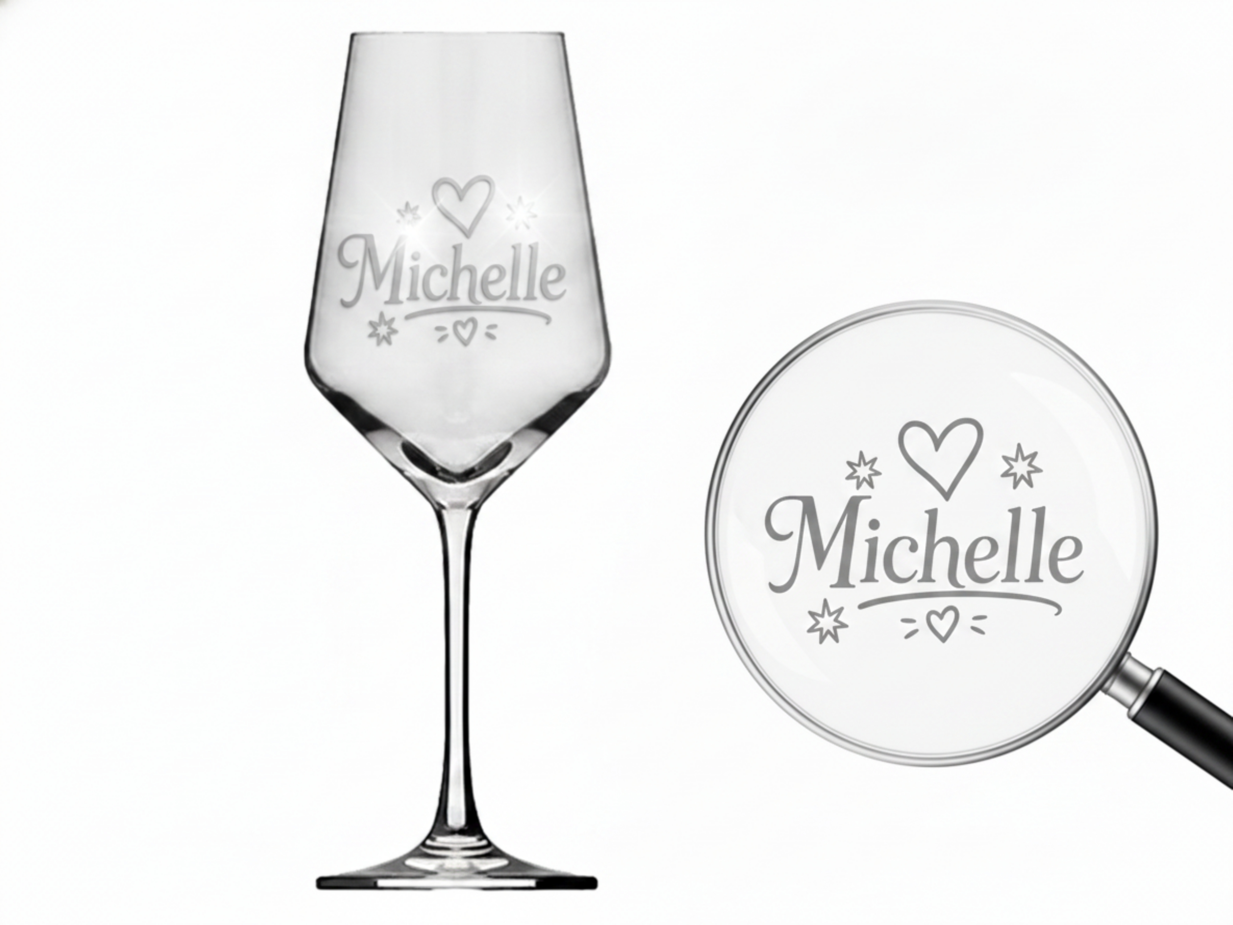 1x Weinglas Gravur Michelle Namensglas 350ml spülmaschinenfest langlebig