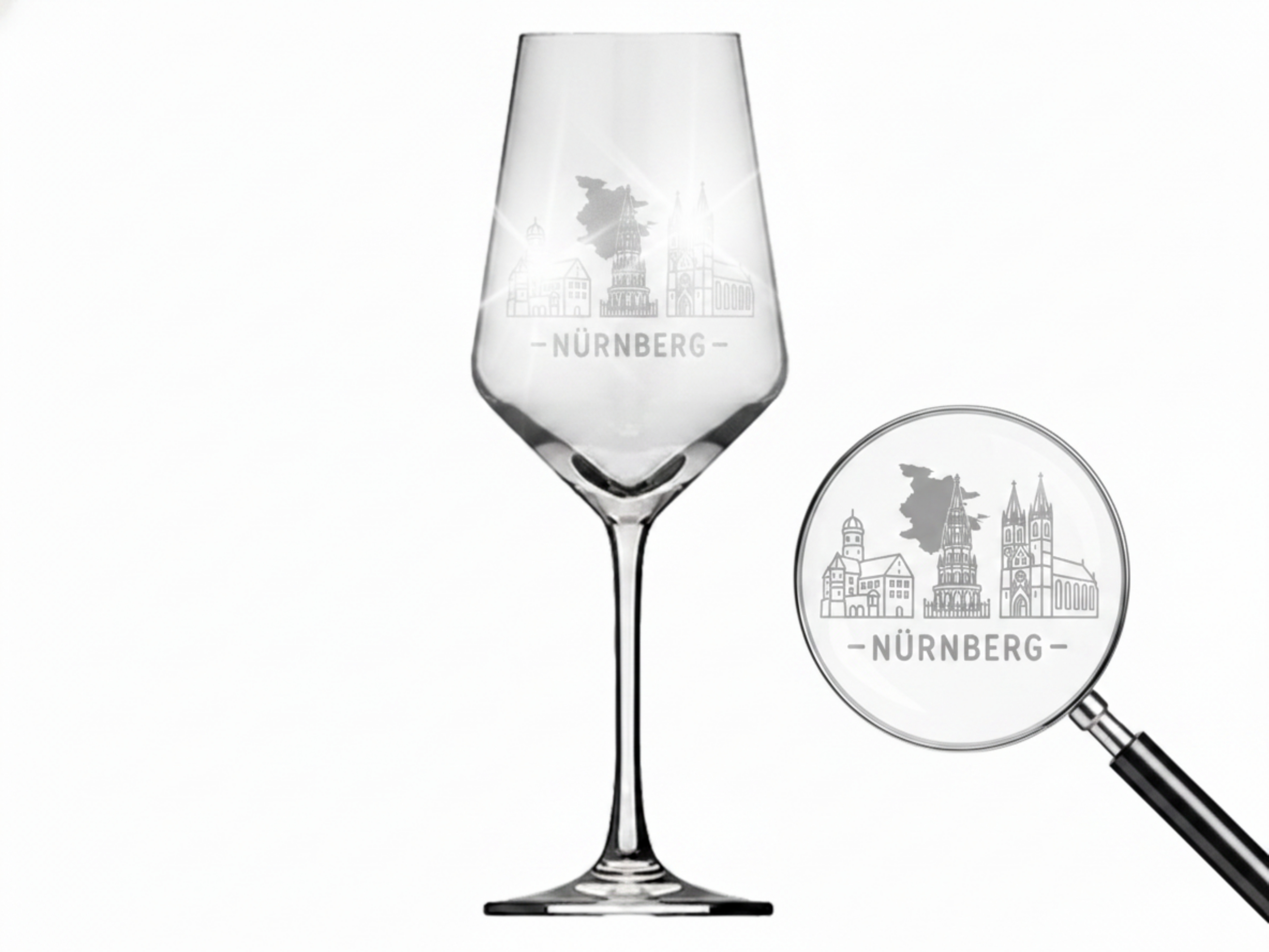 Weinglas Gravur Nürnberg 350ml spülmaschinenfest und robust