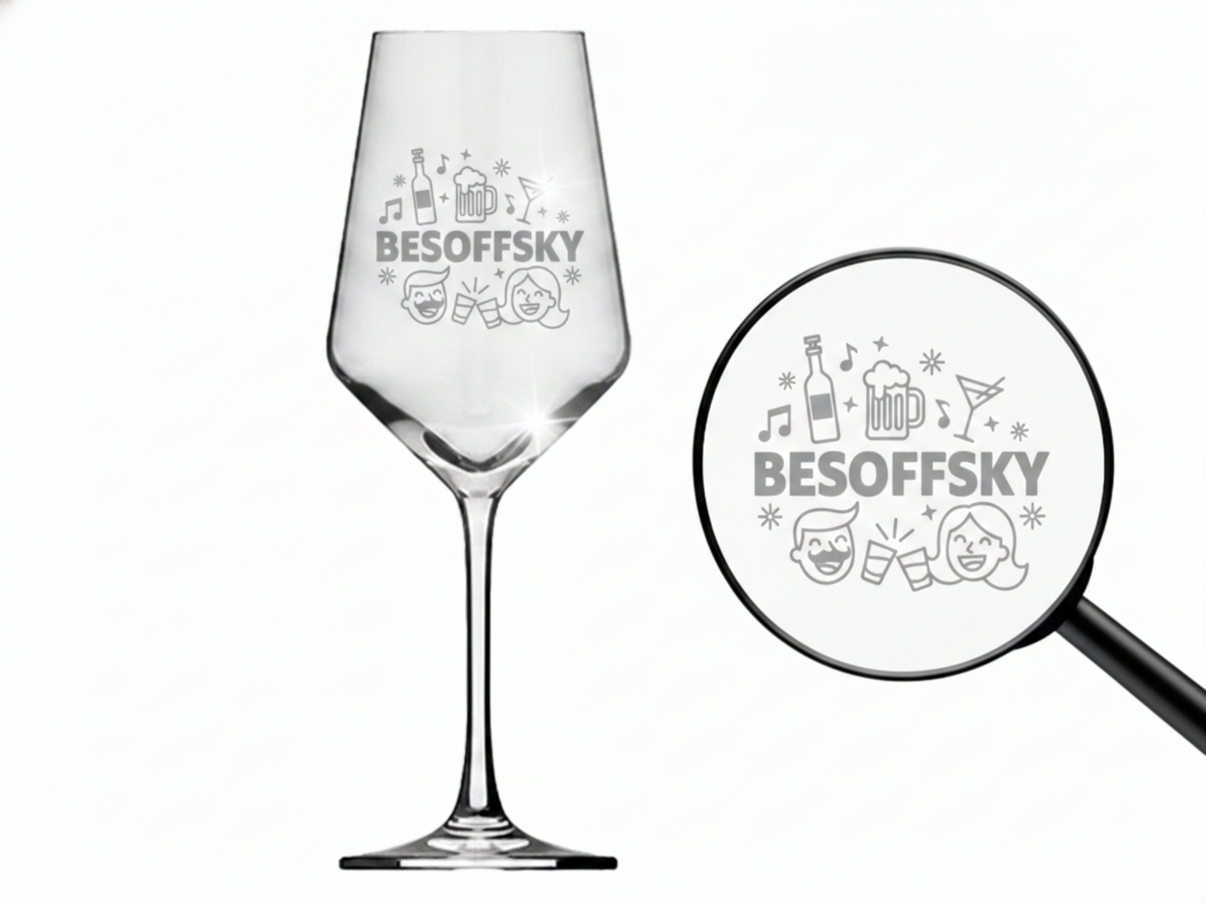 Weinglas Gravur Besoffsky 350ml spülmaschinenfest aus robustem Kristallglas