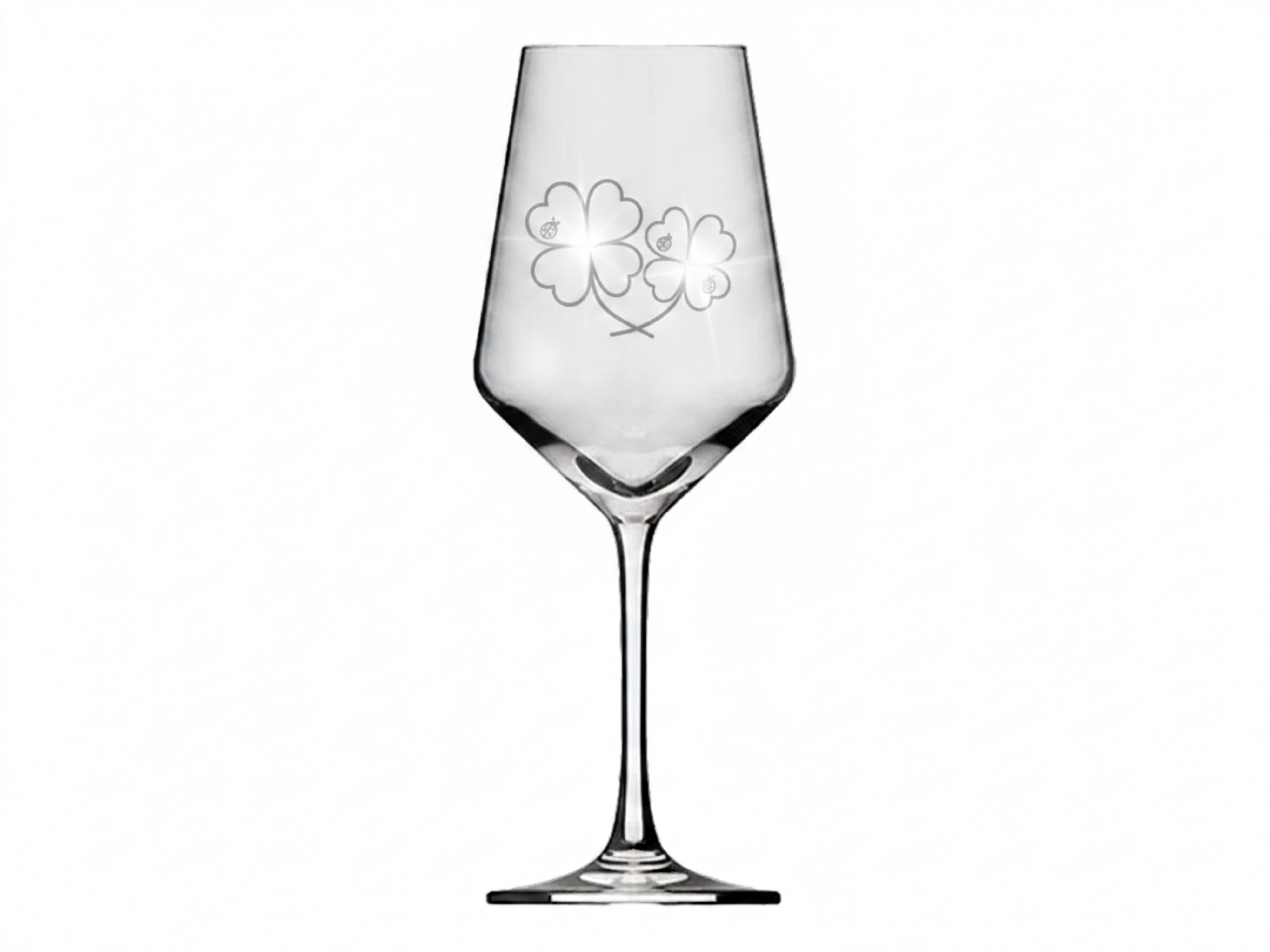 Weinglas Gravur vierblättriges Kleeblatt 350ml spülmaschinenfest und robust - Vorschau 6