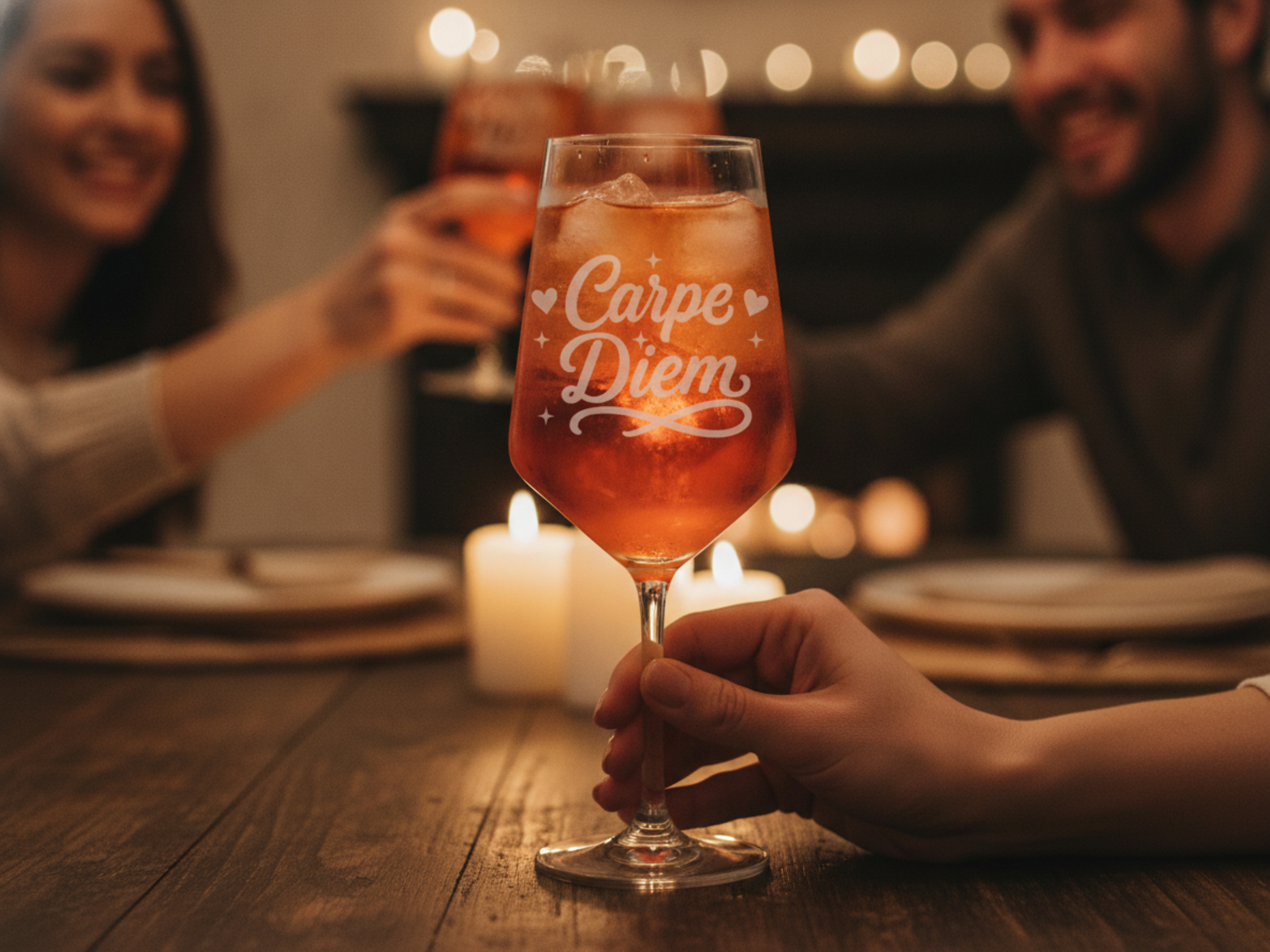 Weinglas mit Spruch-Gravur 'Carpe Diem' 350ml spülmaschinenfest und vielseitig einsetzbar - Vorschau 3