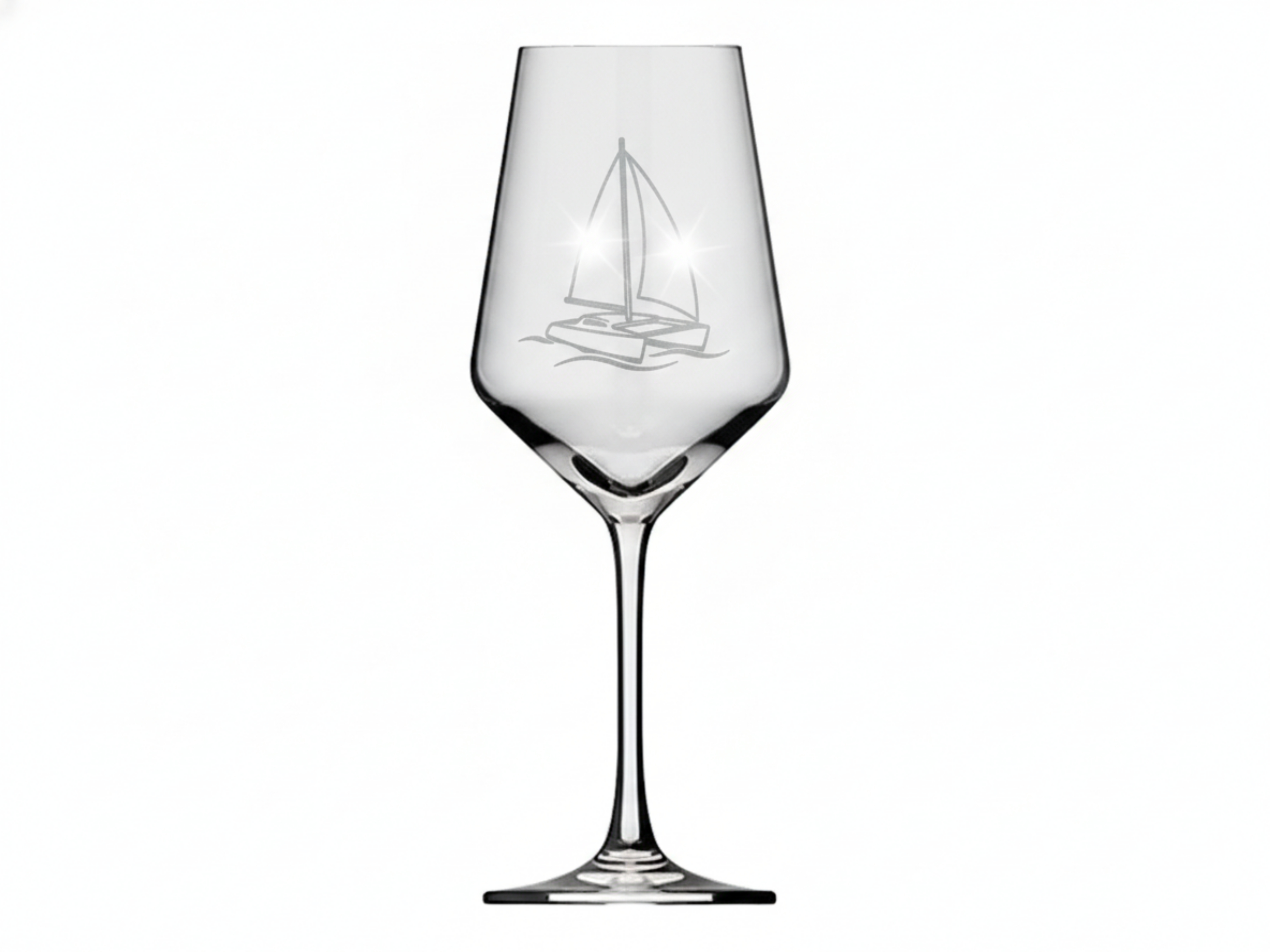 Weinglas Gravur Katamaran Segler 350ml spülmaschinenfest maritim elegant - Vorschau 6