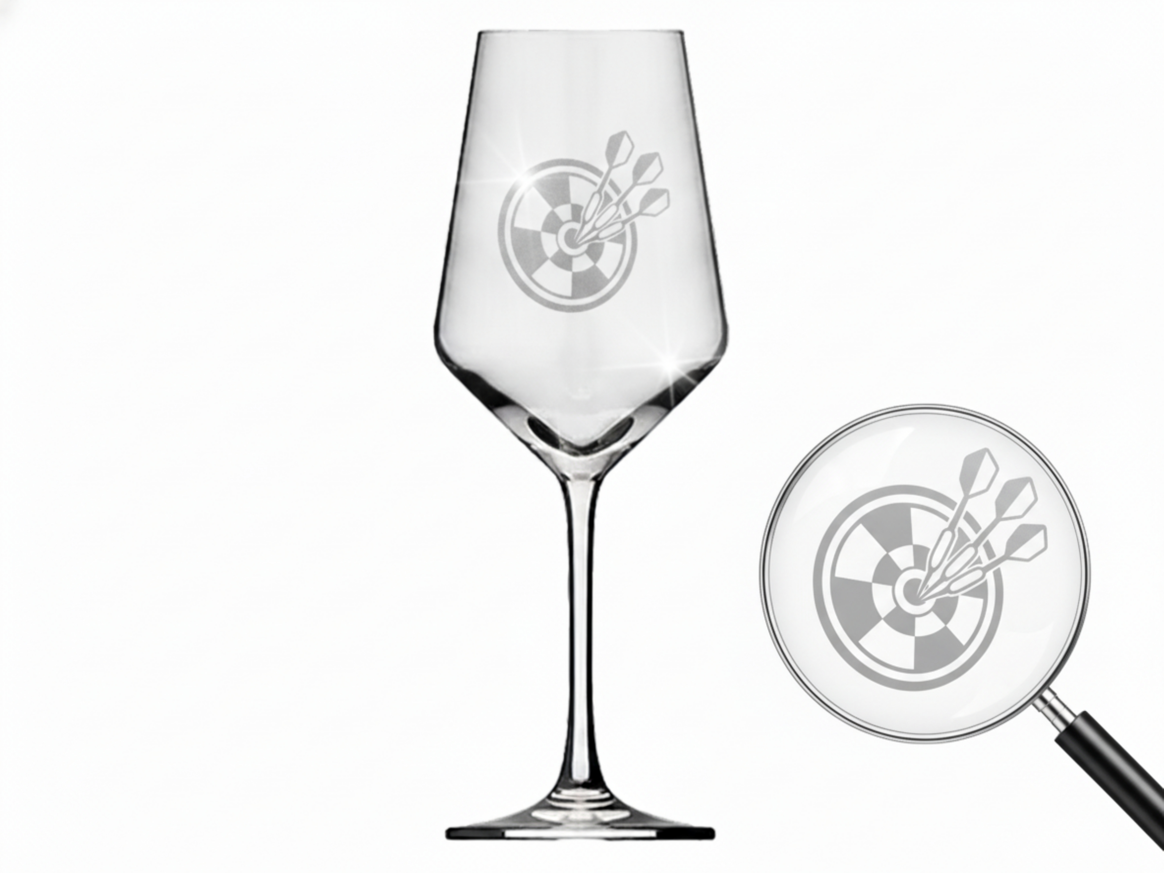 Weinglas Gravur Darts 350ml spülmaschinenfest für verschiedenen Weinsorten