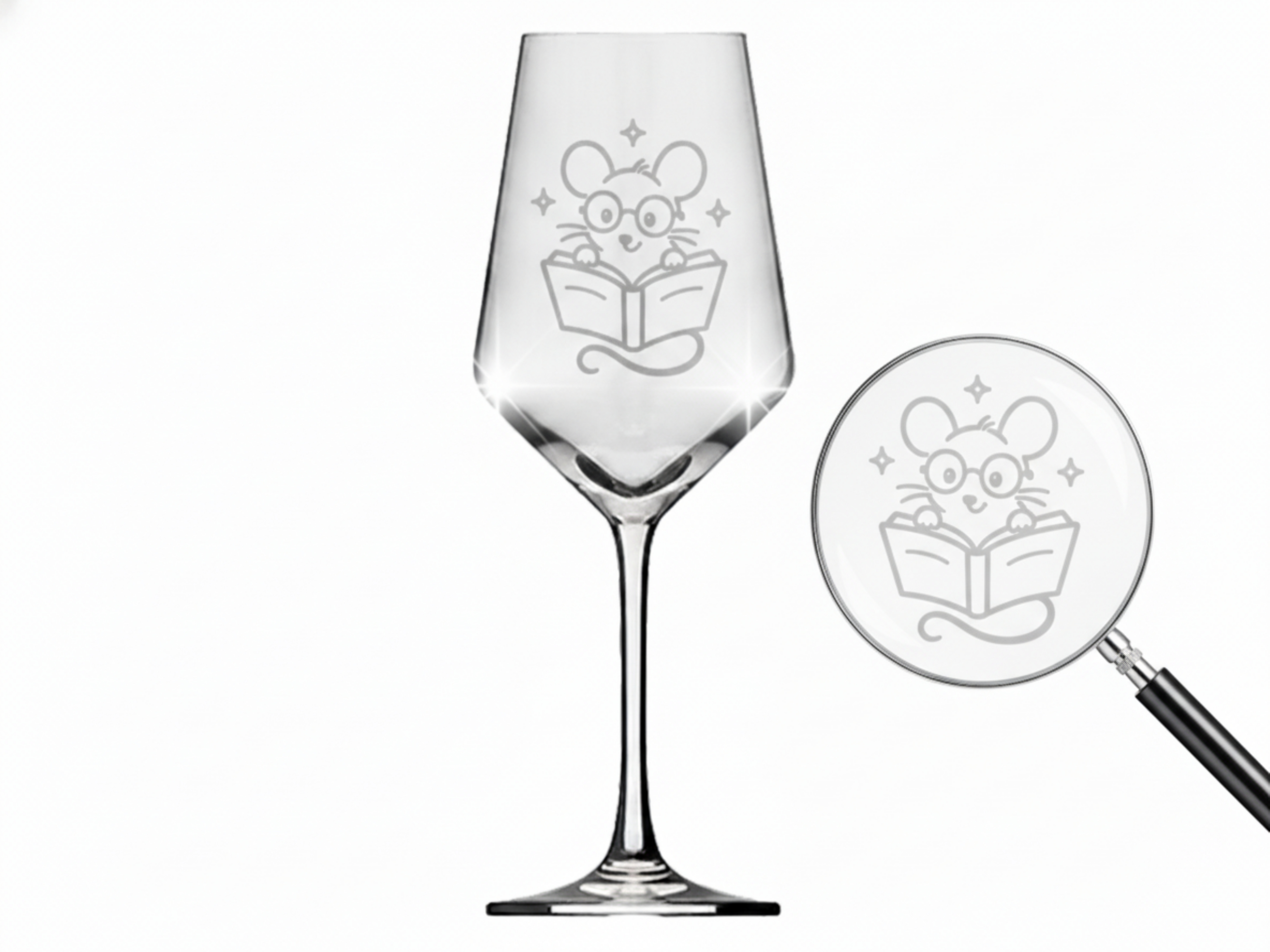 Weinglas Gravur Leseratte 350ml spülmaschinenfest für Bücherliebhaber